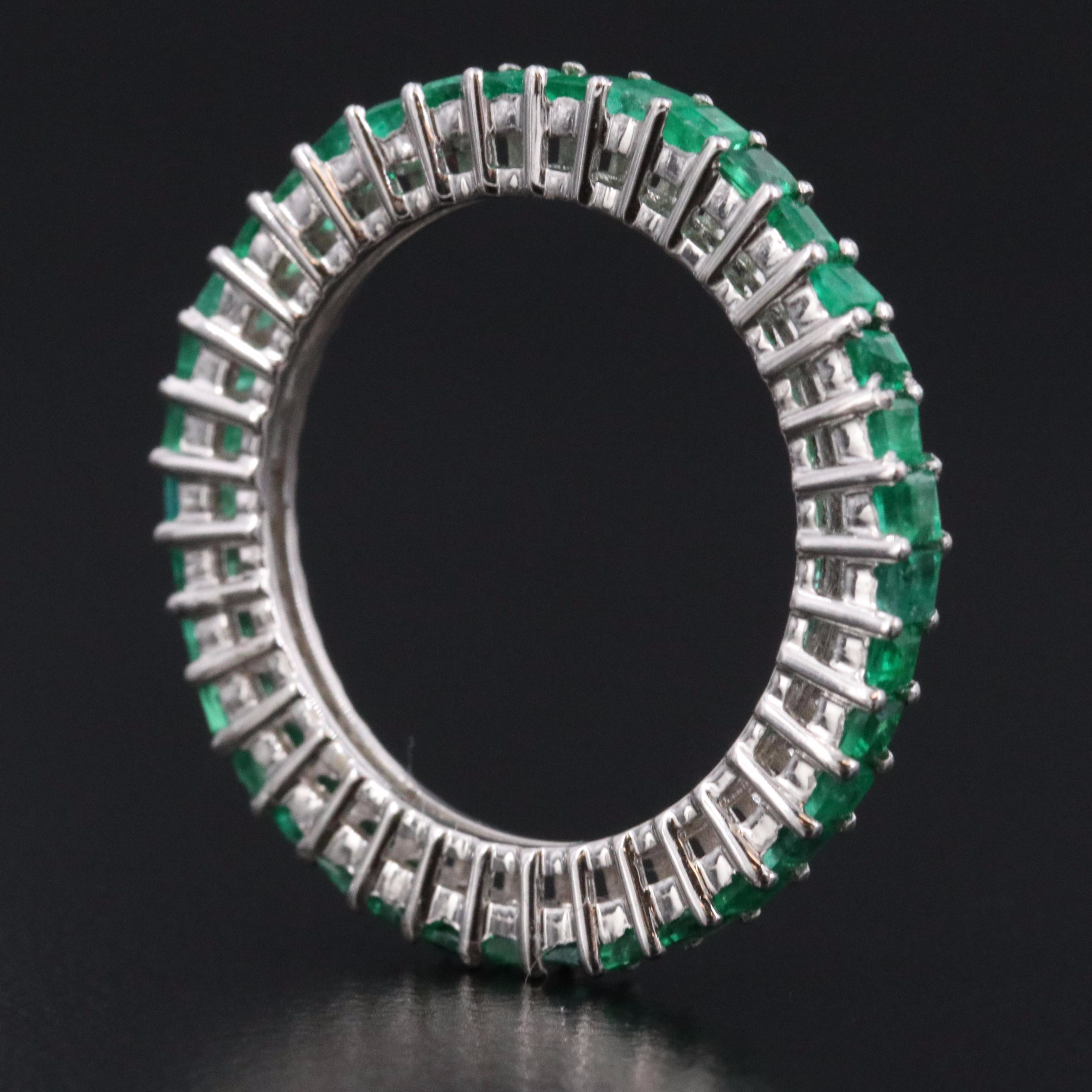 14K Emerald Eternity Band