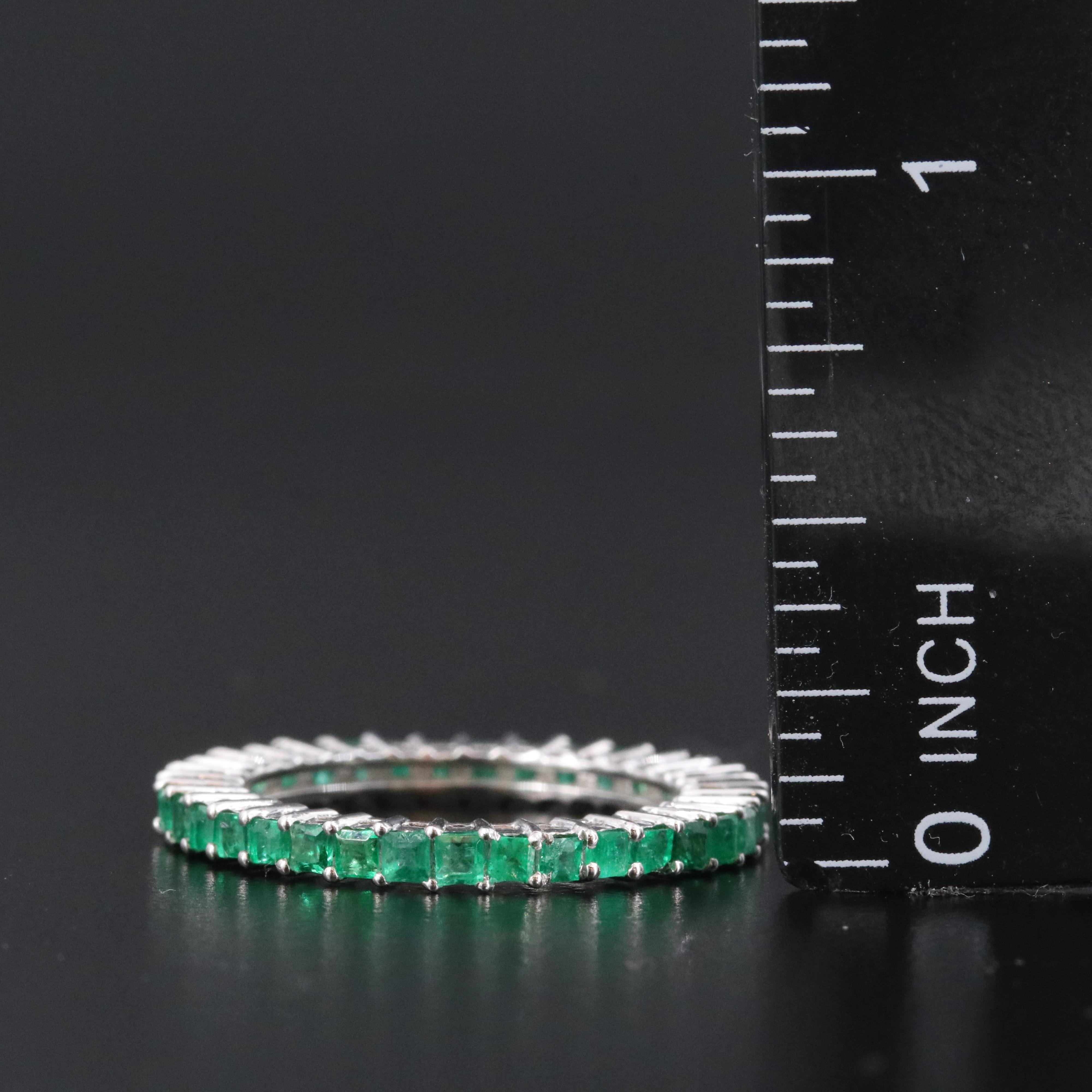 14K Emerald Eternity Band