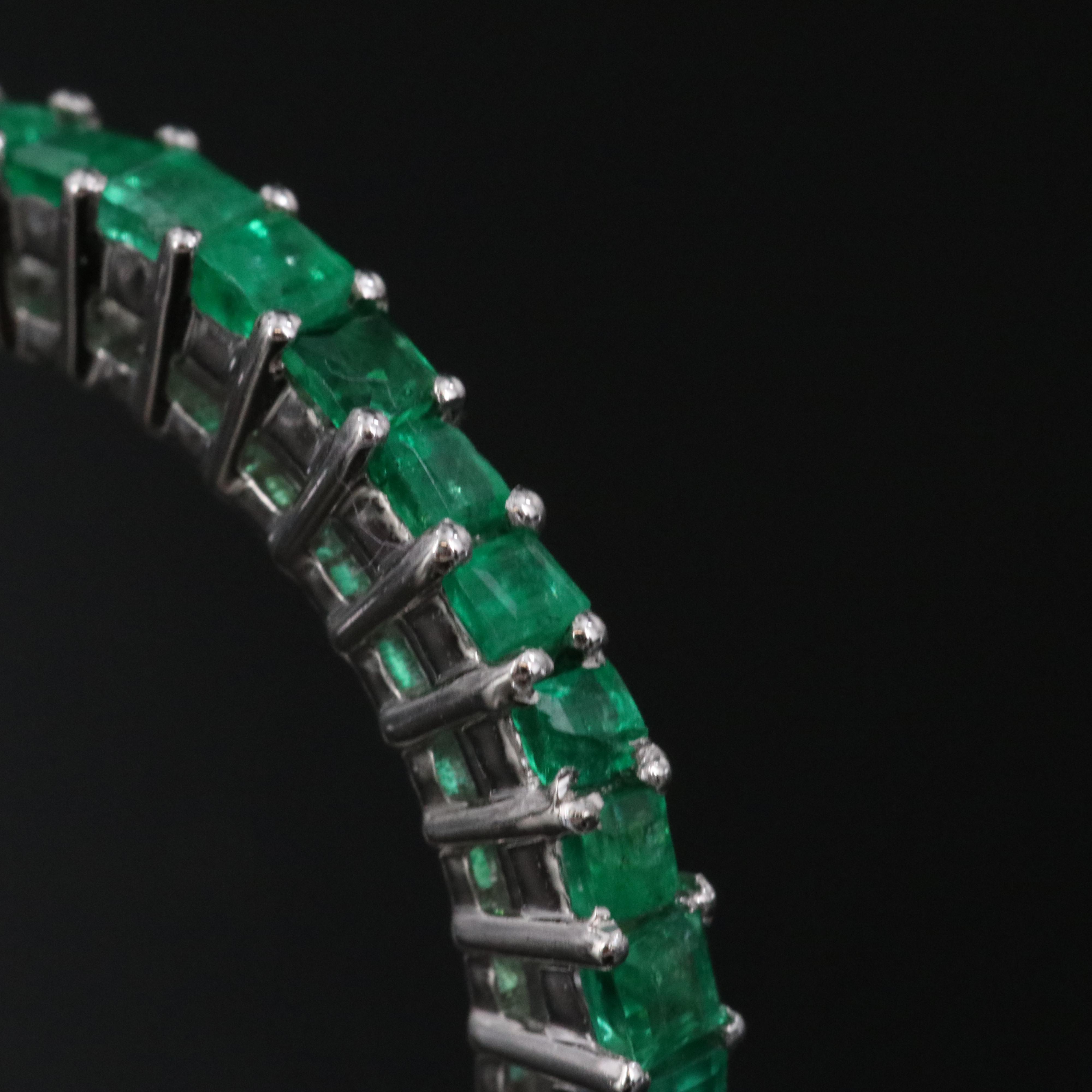 14K Emerald Eternity Band