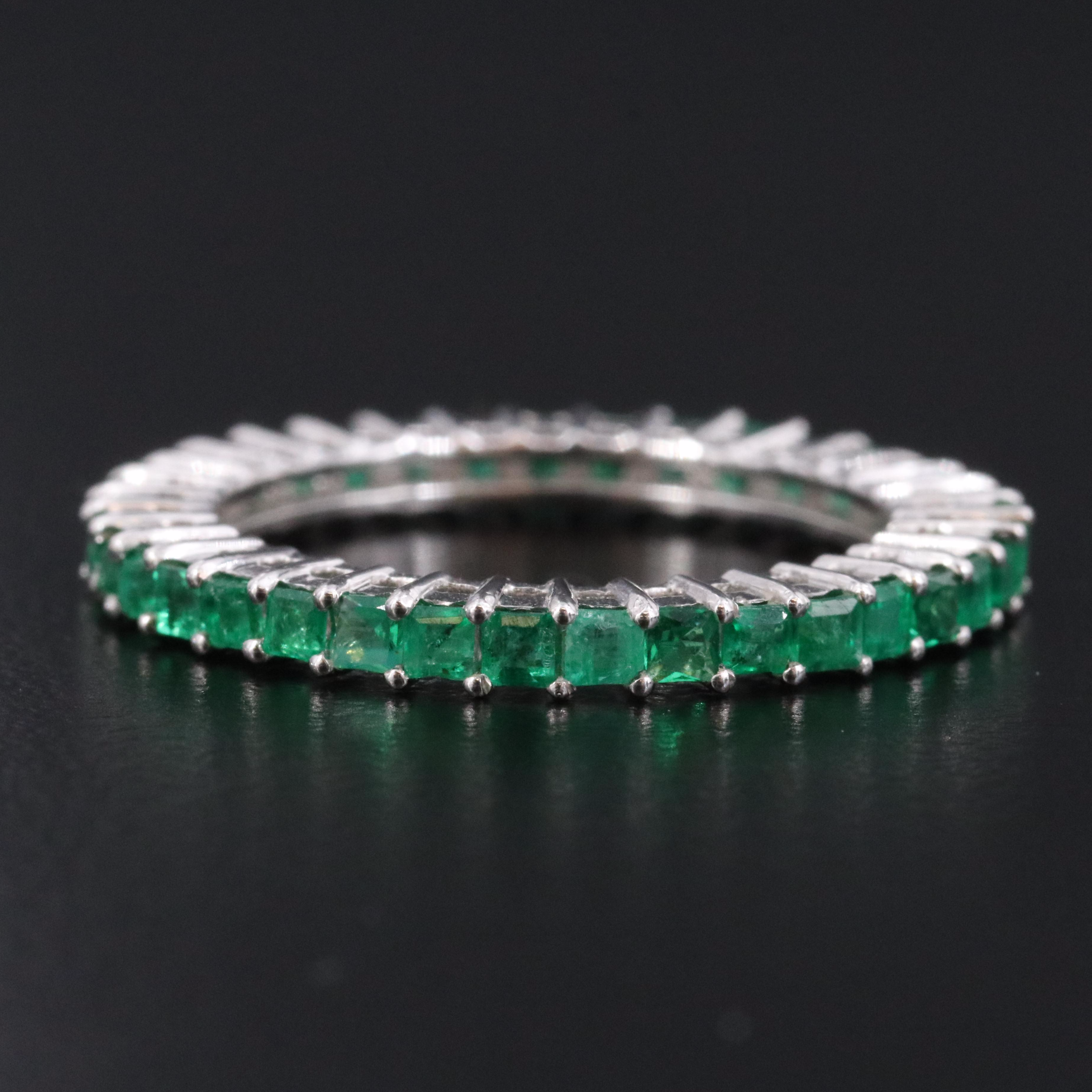 14K Emerald Eternity Band