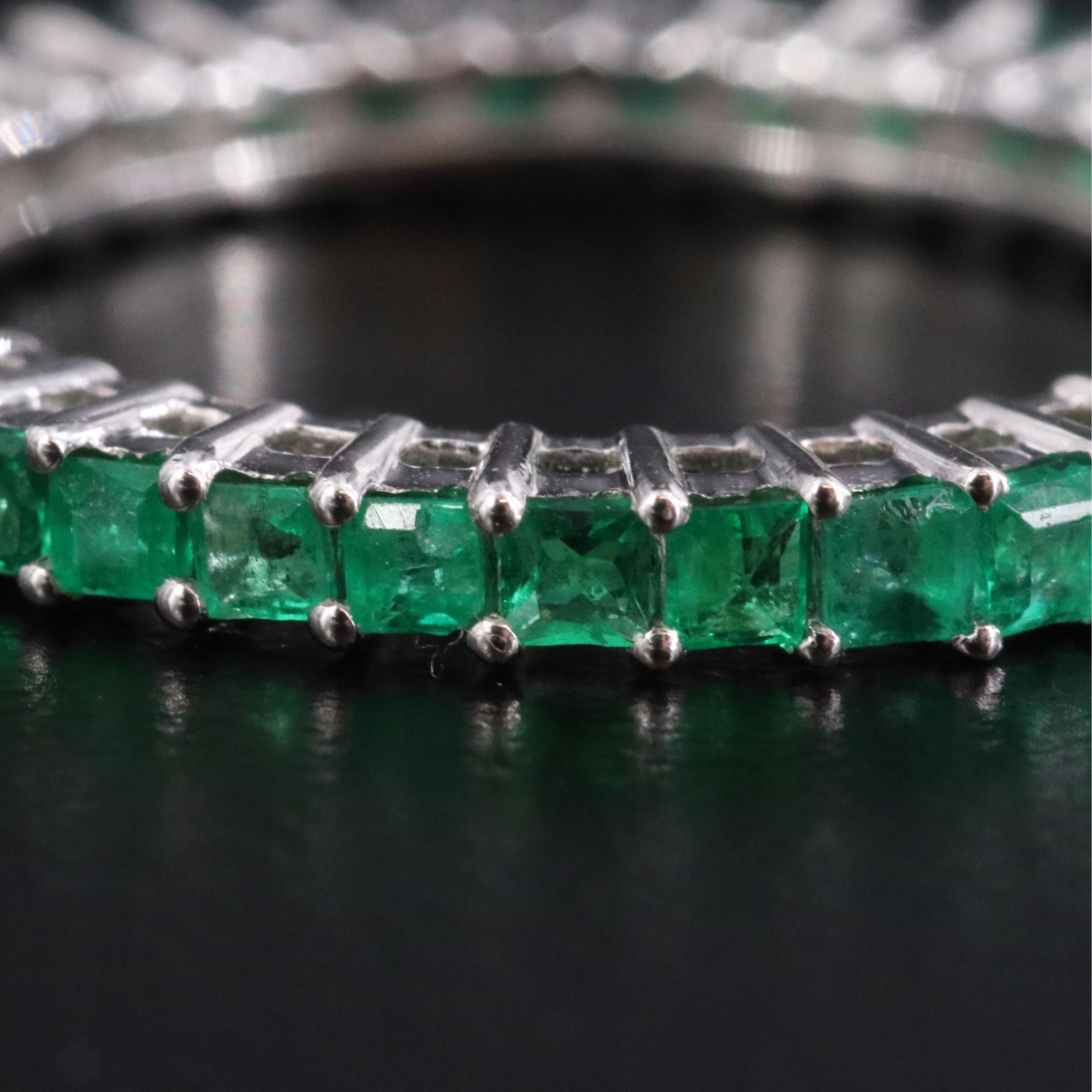 14K Emerald Eternity Band