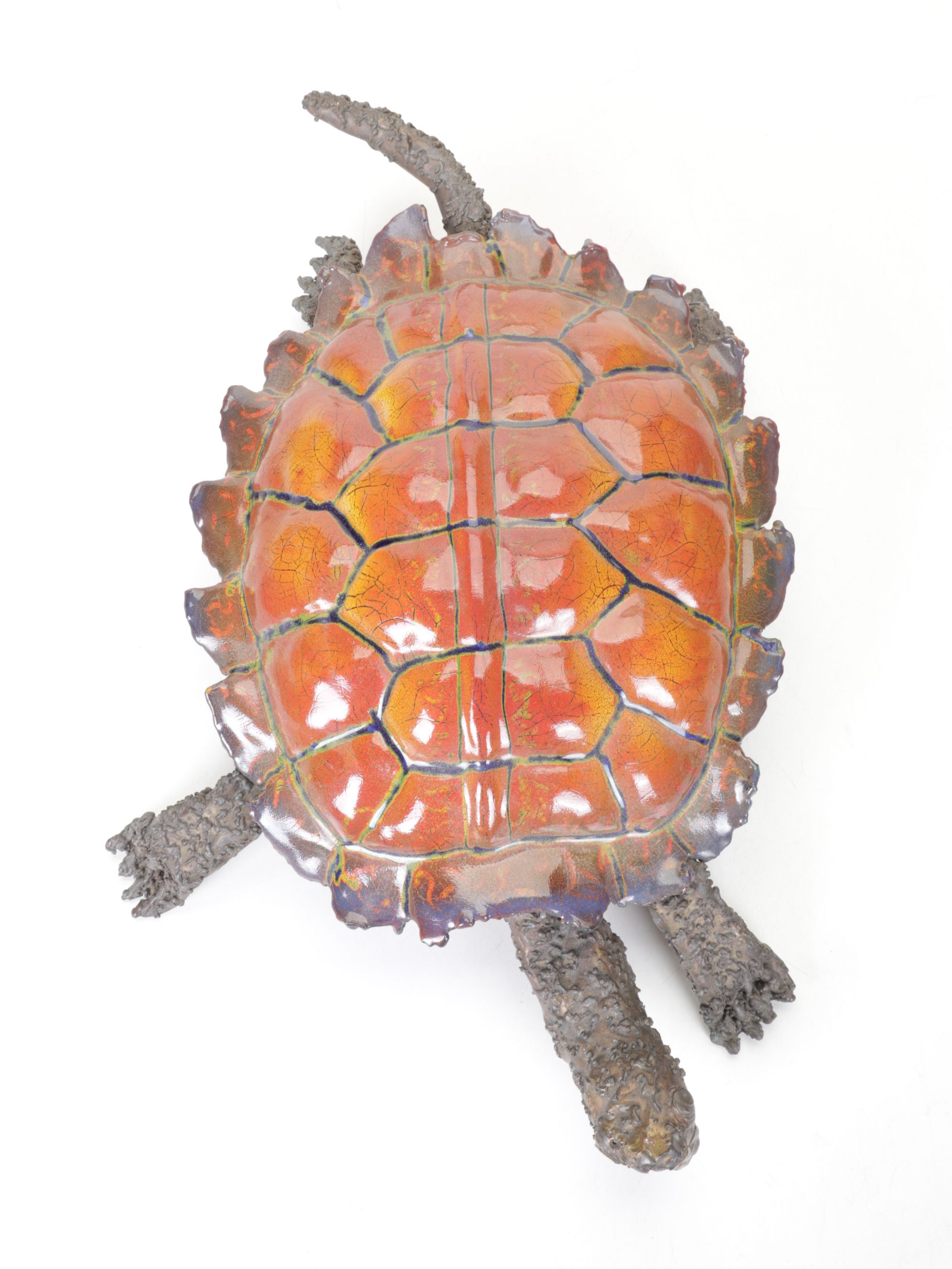 Enamel Metal Turtle Sculpture