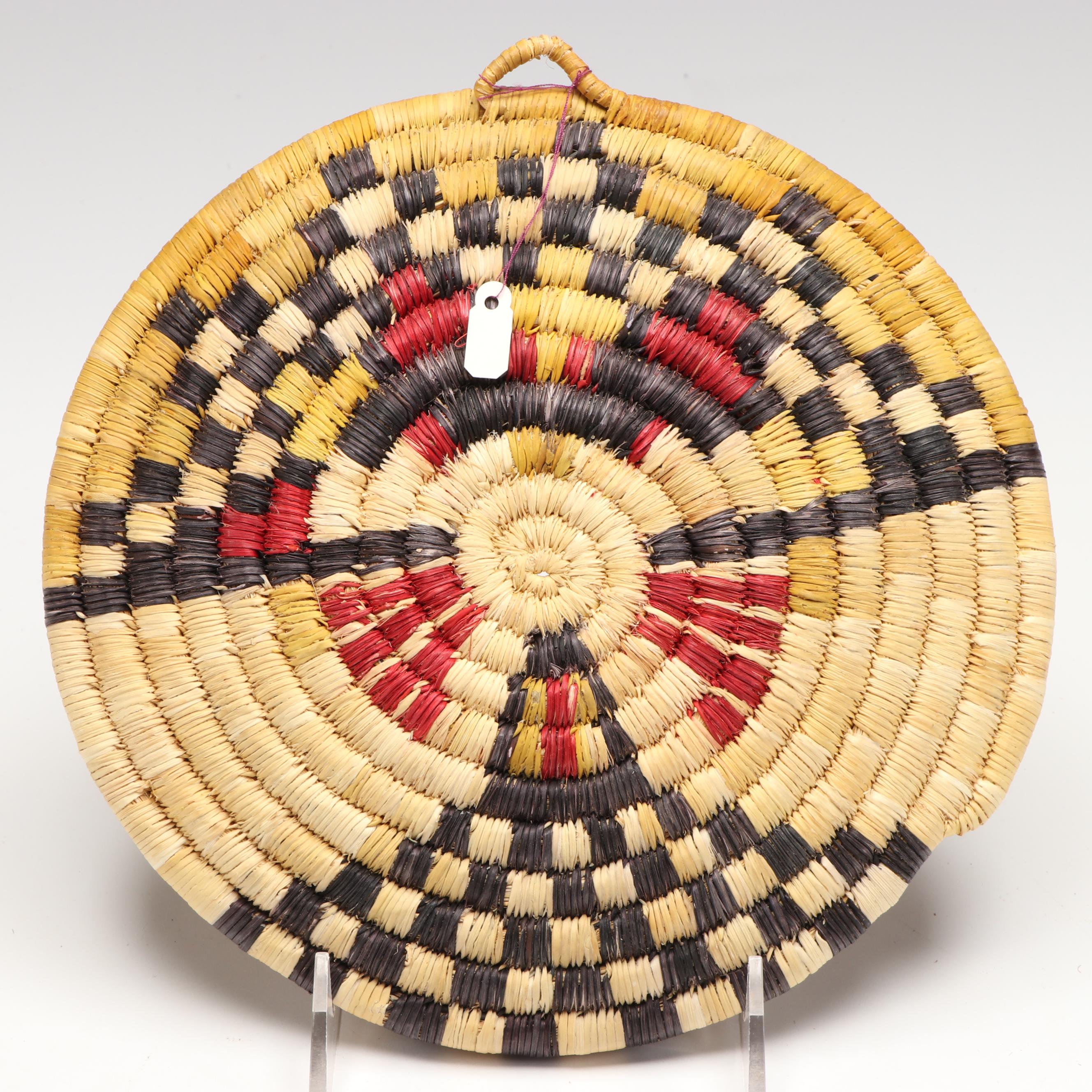 Hopi Second Mesa "Shalako" Coiled Yucca and Galleta Grass Basketry