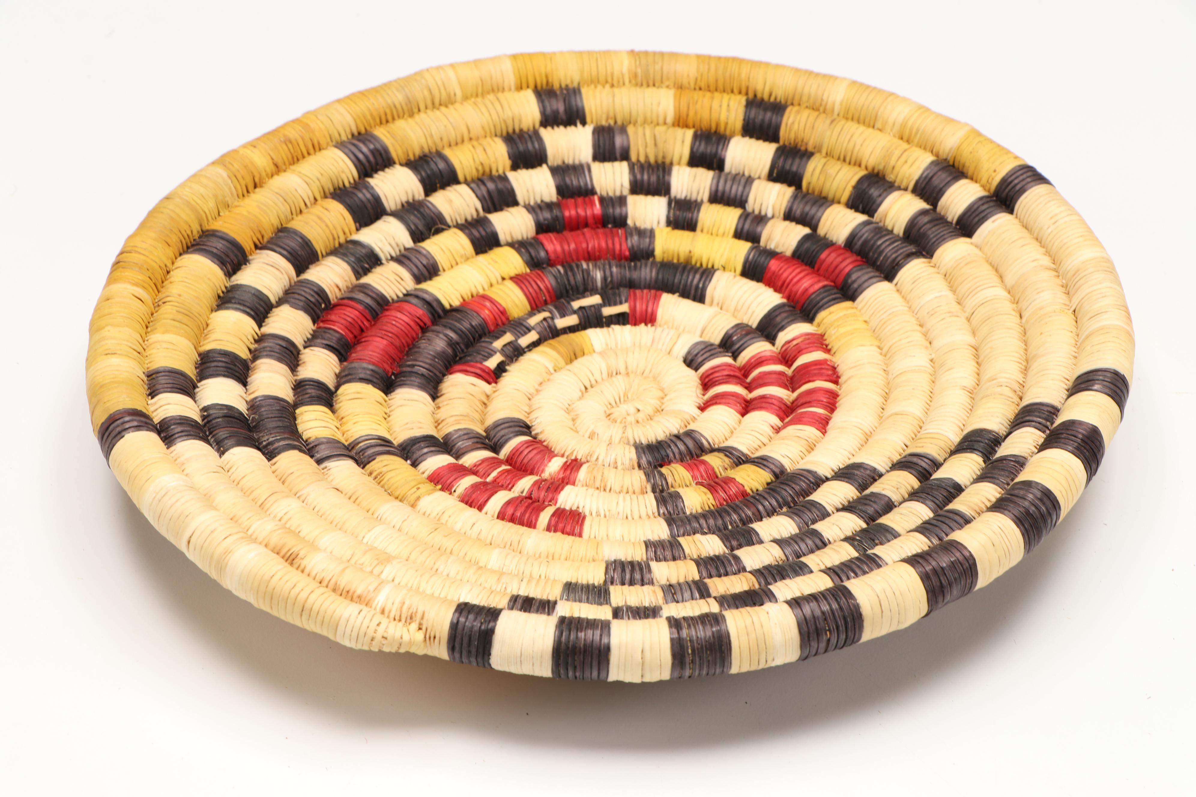 Hopi Second Mesa "Shalako" Coiled Yucca and Galleta Grass Basketry