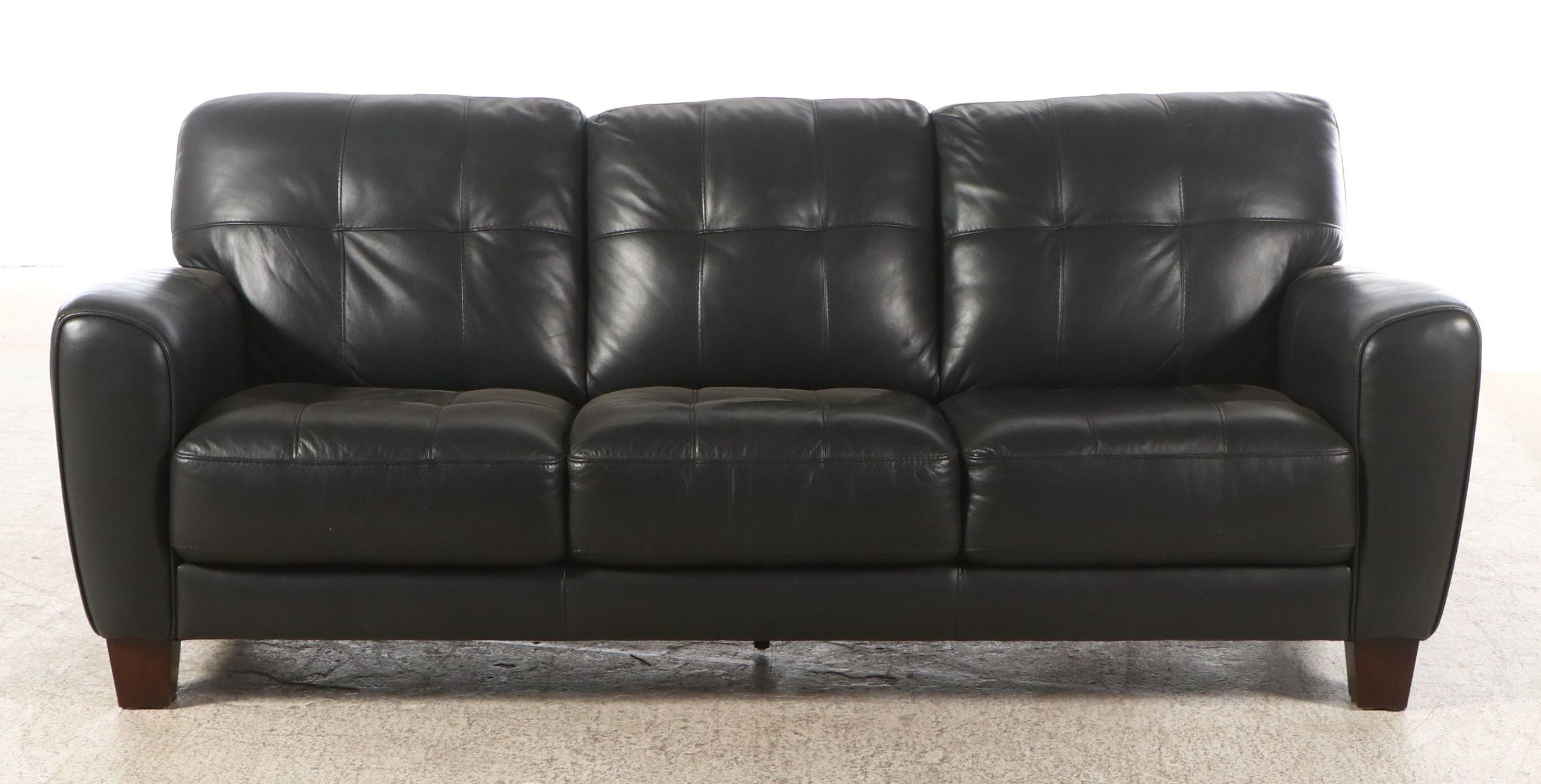 Macy's Modern Faux Leather Upholstered Sofa