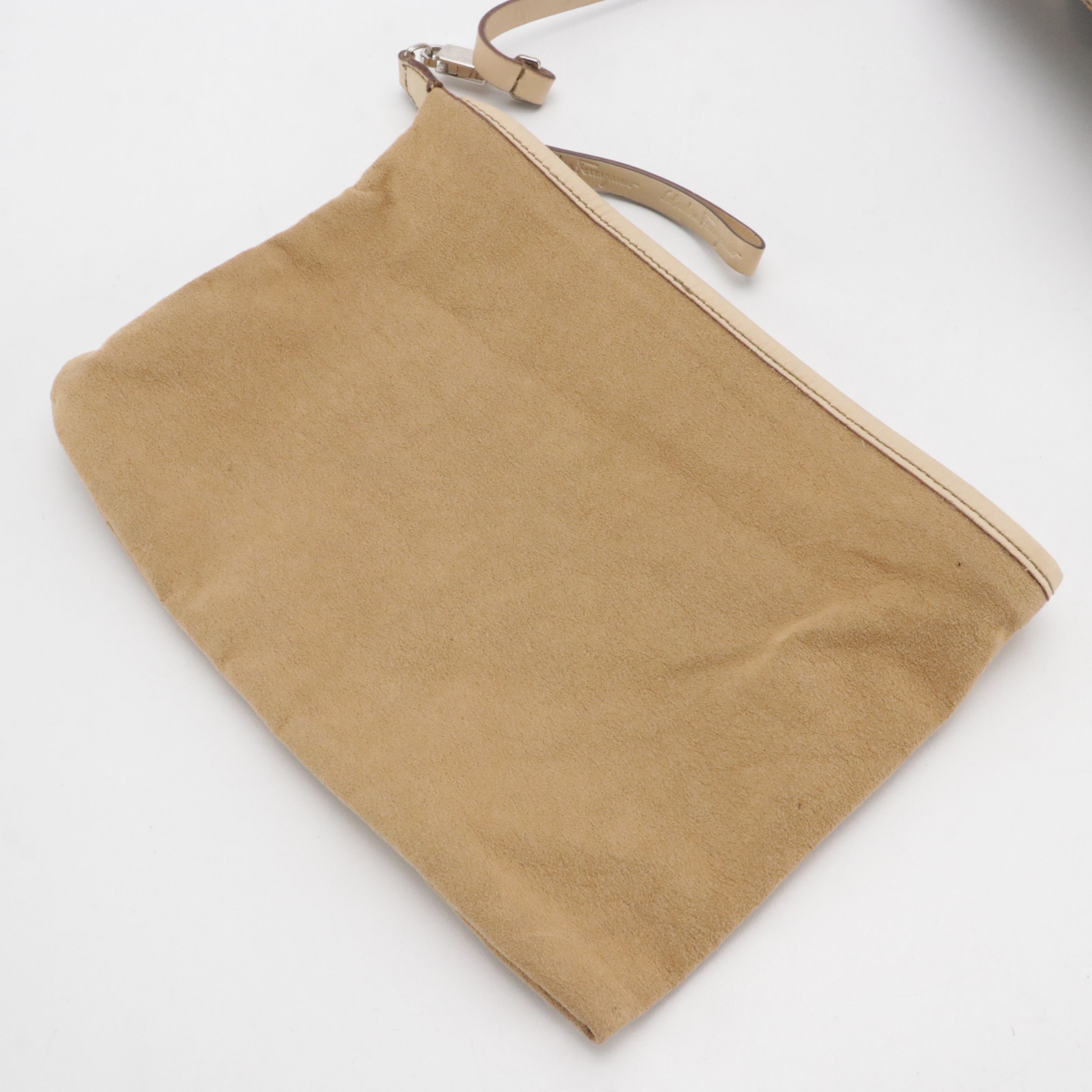 Salvatore Ferragamo Gancini Logo PVC & Leather Tote with Calfskin Zip Pouch