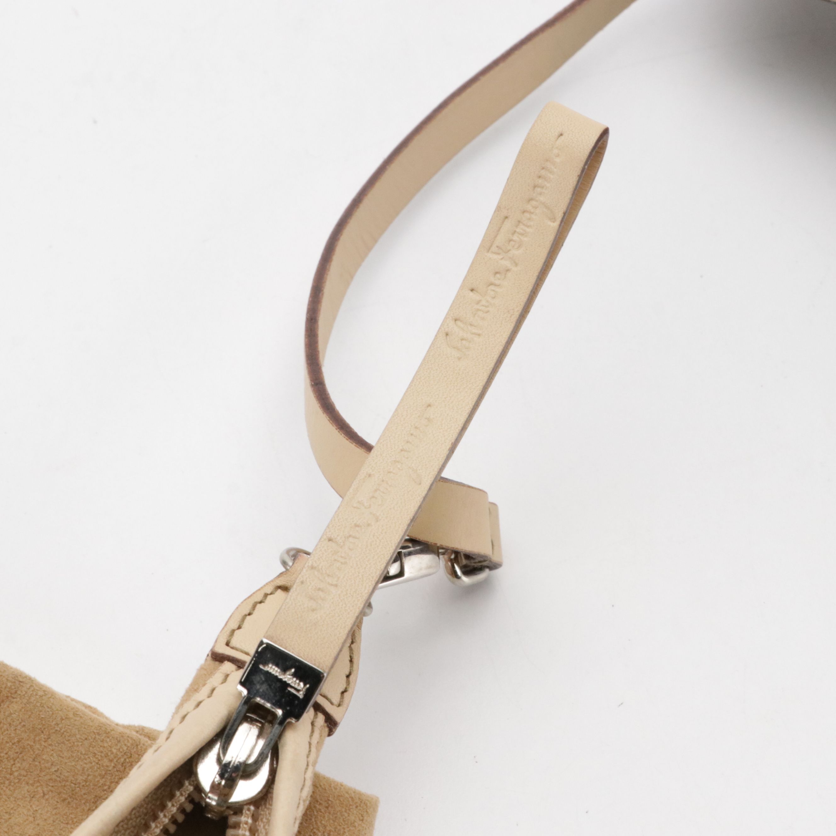 Salvatore Ferragamo Gancini Logo PVC & Leather Tote with Calfskin Zip Pouch