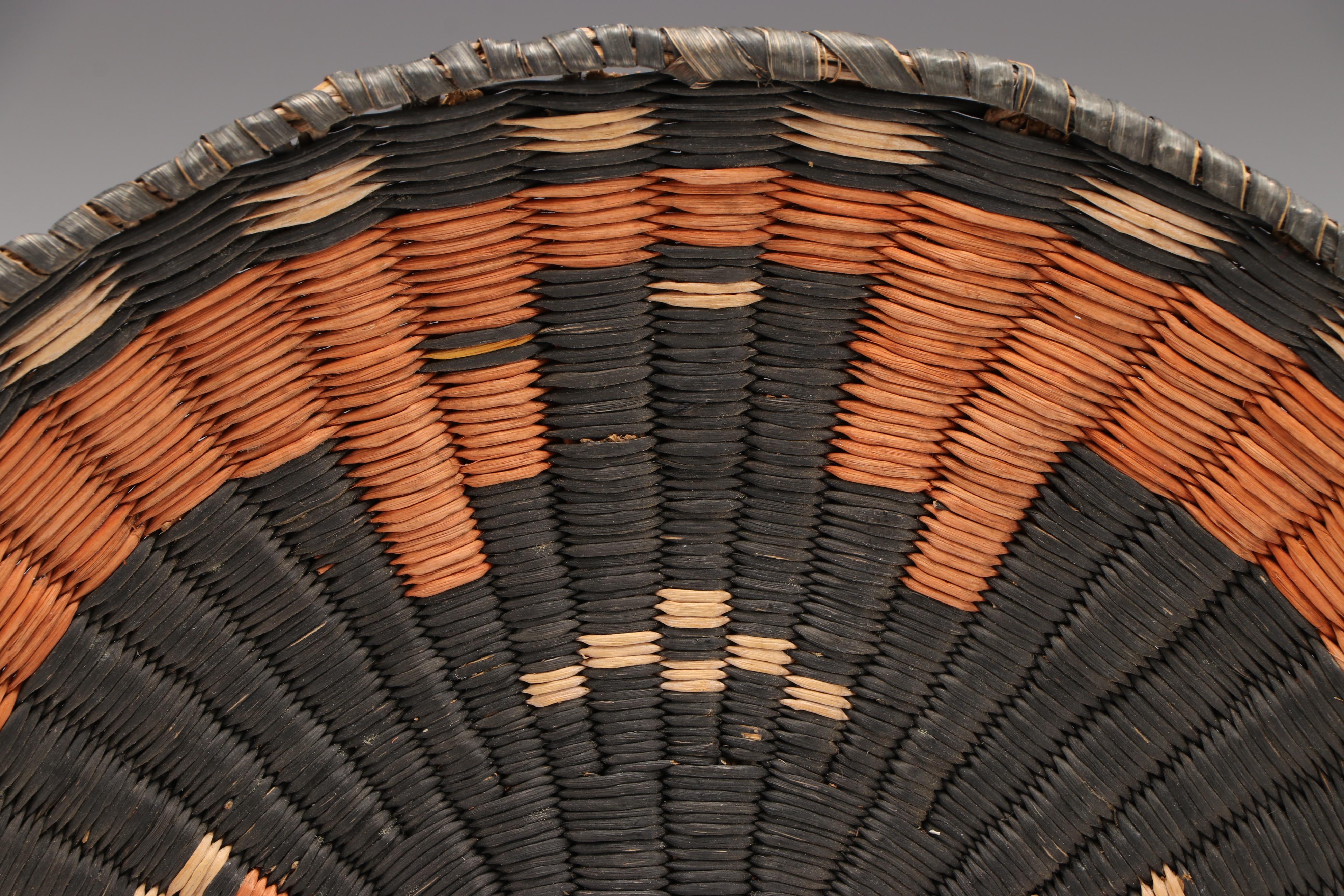 Hopi Third Mesa Polychrome Siwi and Sivaapi Basketry with Eagle Design