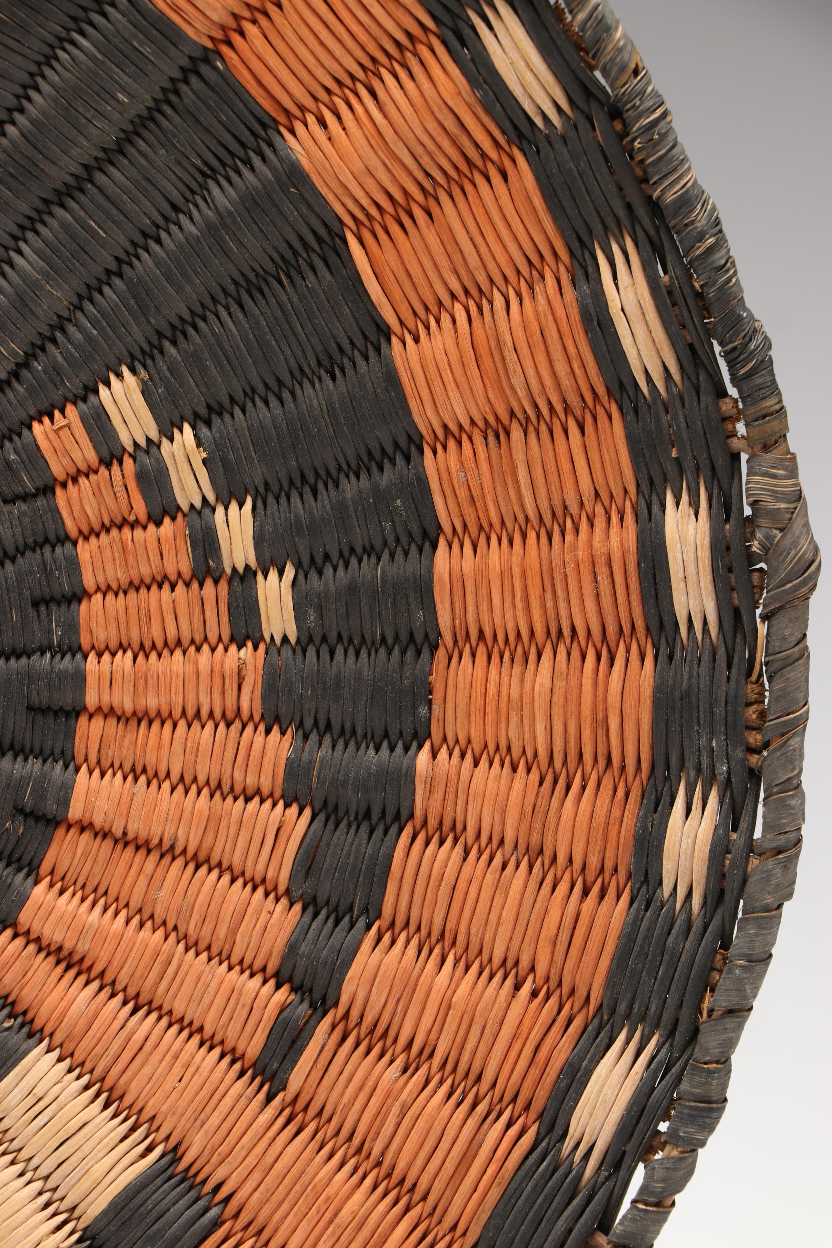 Hopi Third Mesa Polychrome Siwi and Sivaapi Basketry with Eagle Design