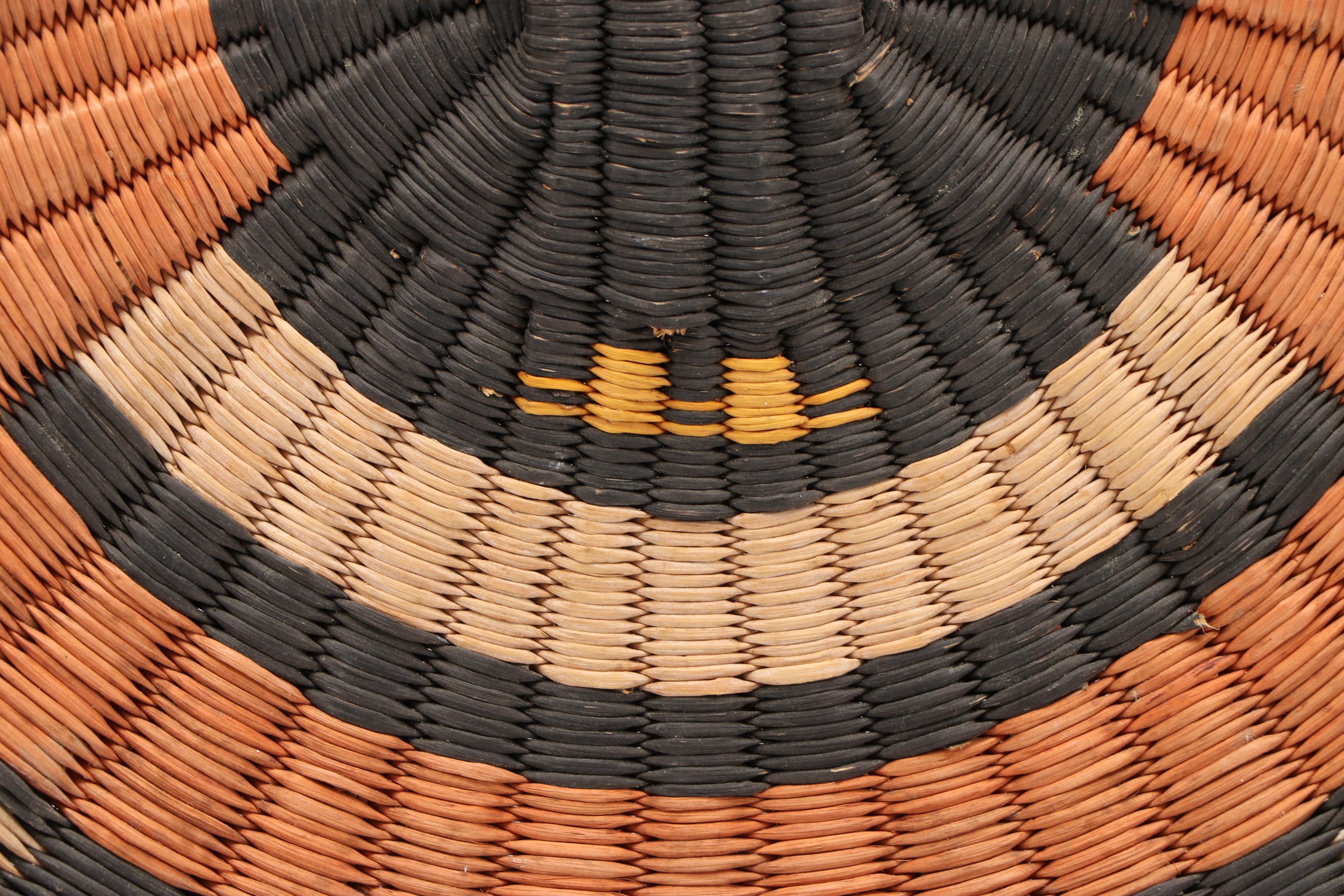 Hopi Third Mesa Polychrome Siwi and Sivaapi Basketry with Eagle Design