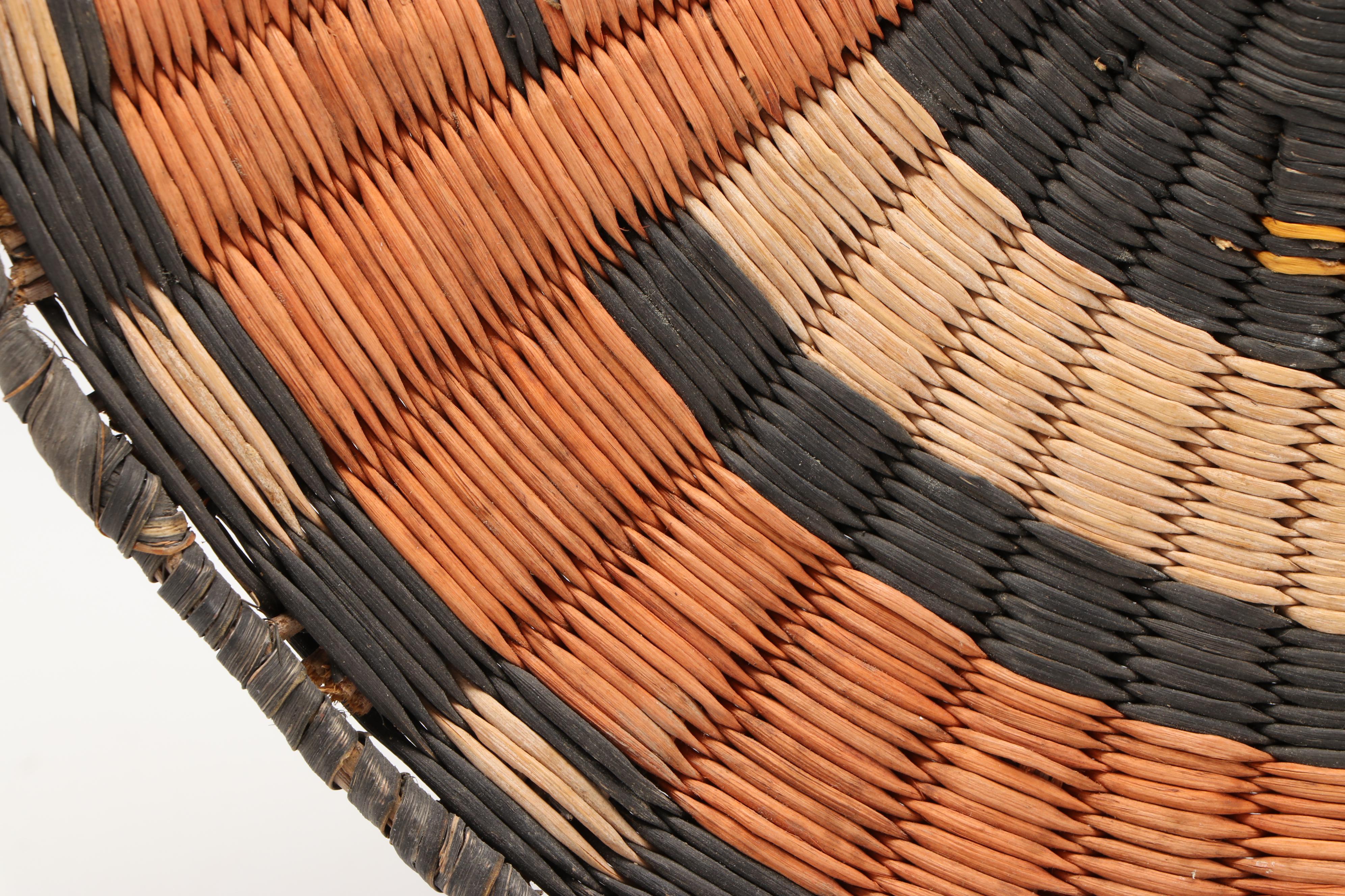 Hopi Third Mesa Polychrome Siwi and Sivaapi Basketry with Eagle Design