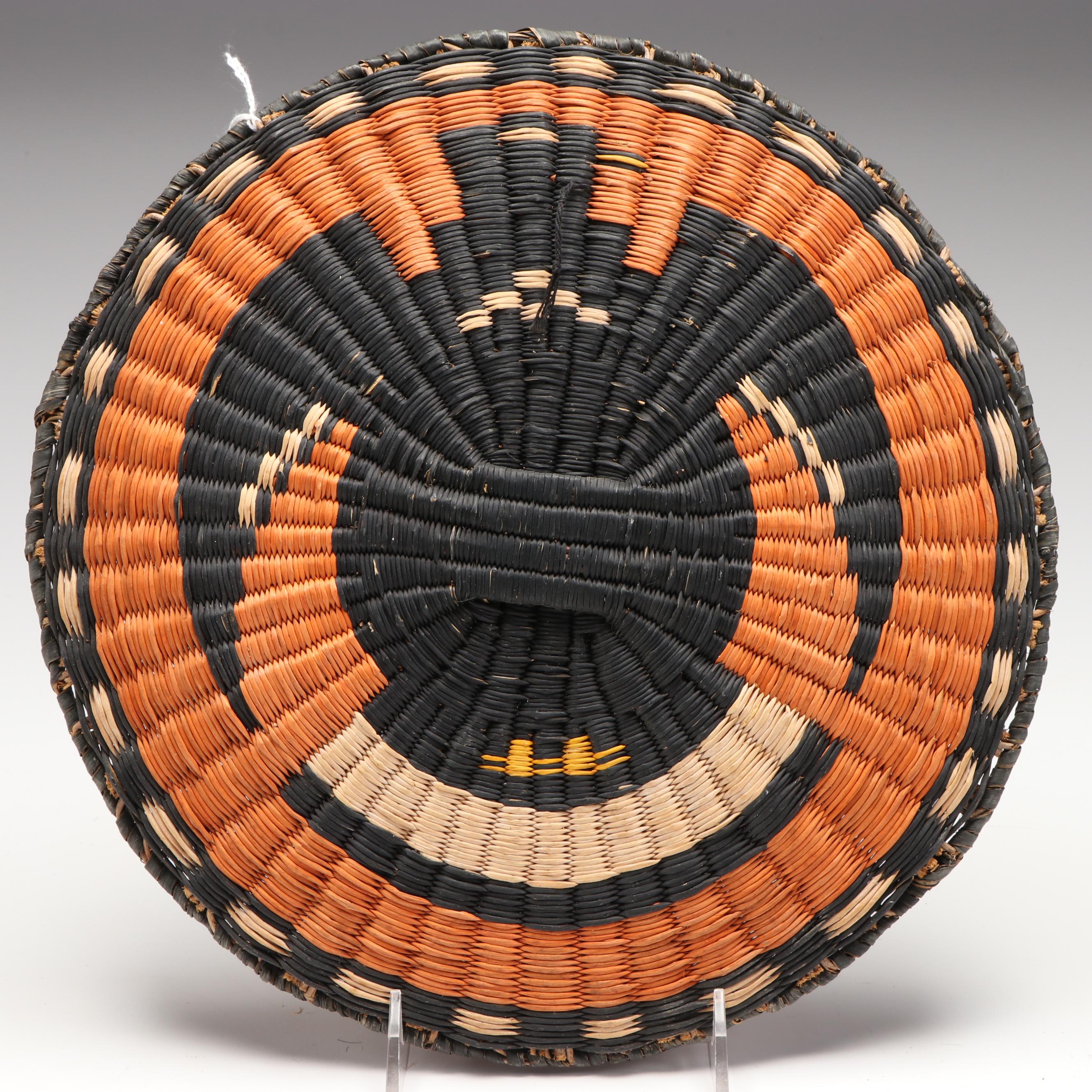 Hopi Third Mesa Polychrome Siwi and Sivaapi Basketry with Eagle Design