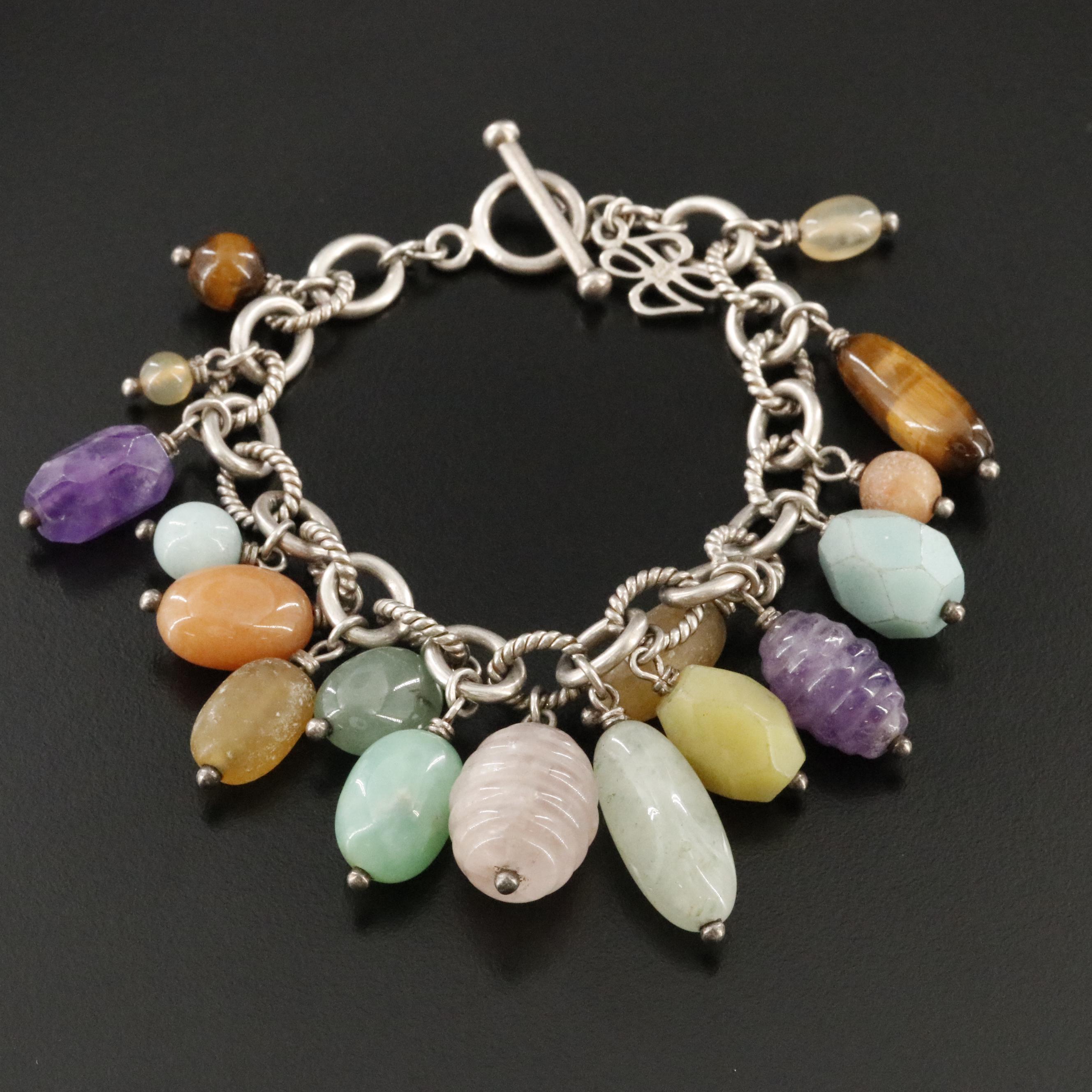 Sterling Gemstone Fringe Bracelet