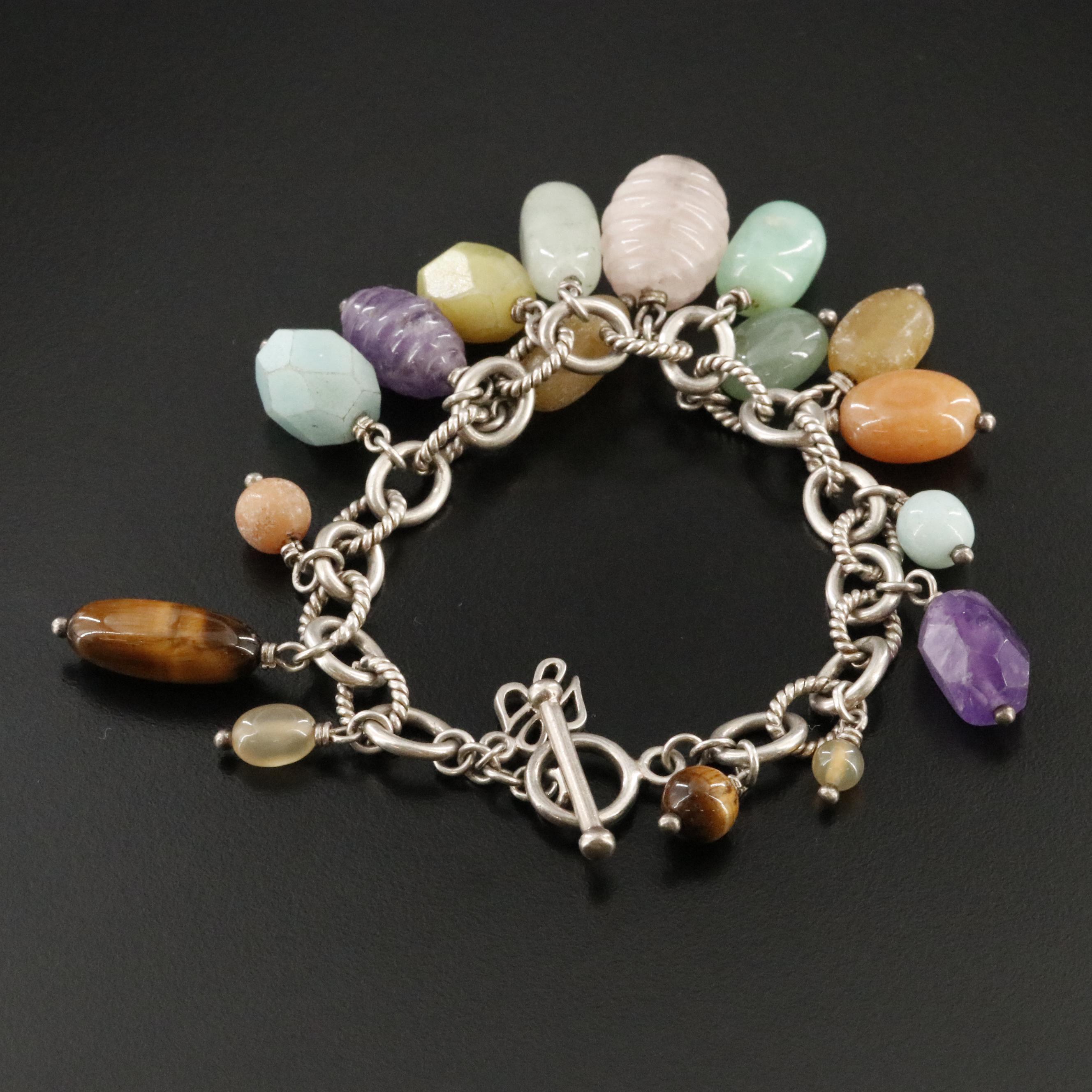 Sterling Gemstone Fringe Bracelet