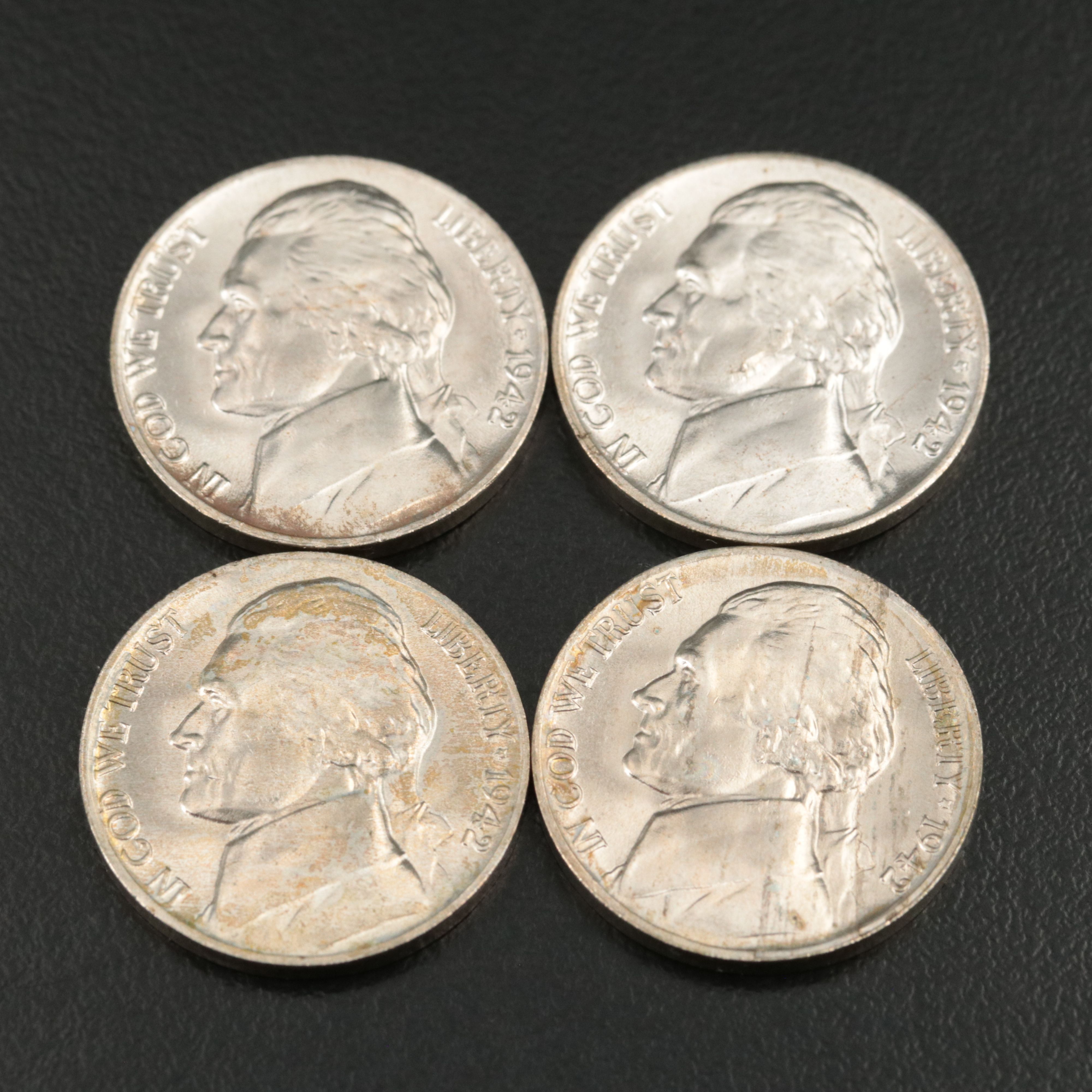 Thirty-Nine Uncirculated 1942-P Silver War Nickels