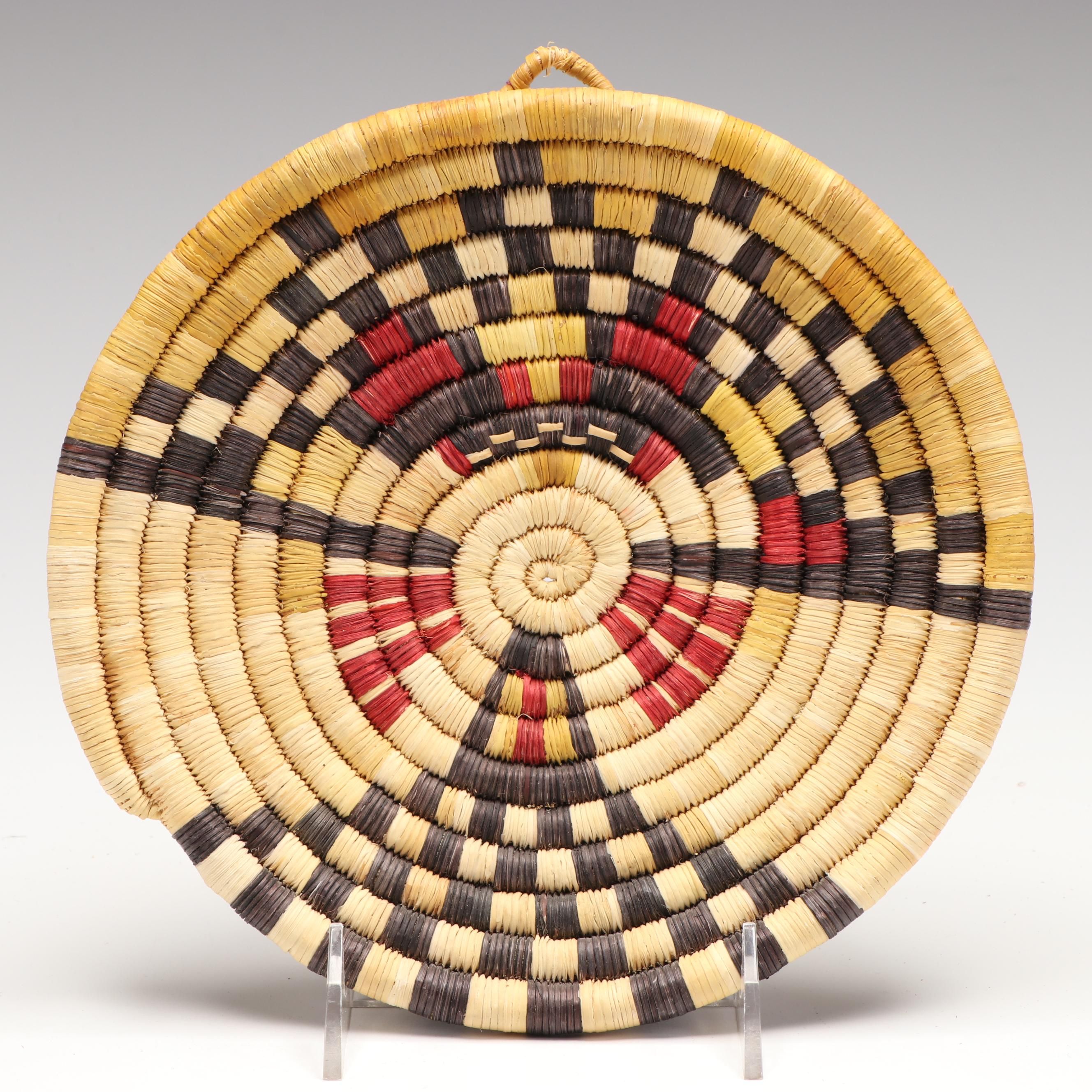Hopi Second Mesa "Shalako" Coiled Yucca and Galleta Grass Basketry