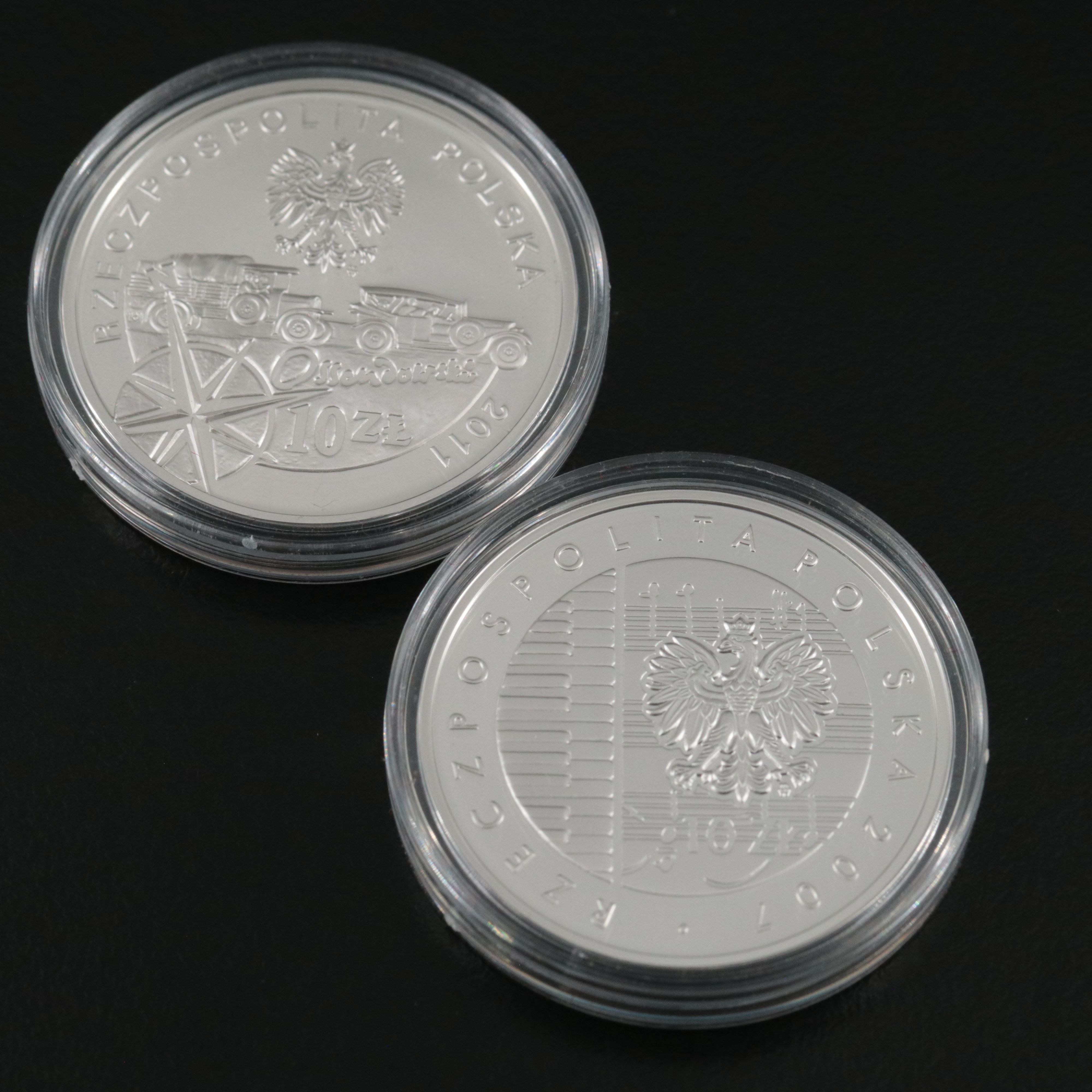 Five Different Poland Modern Commemorative Silver 10 Zt Coins