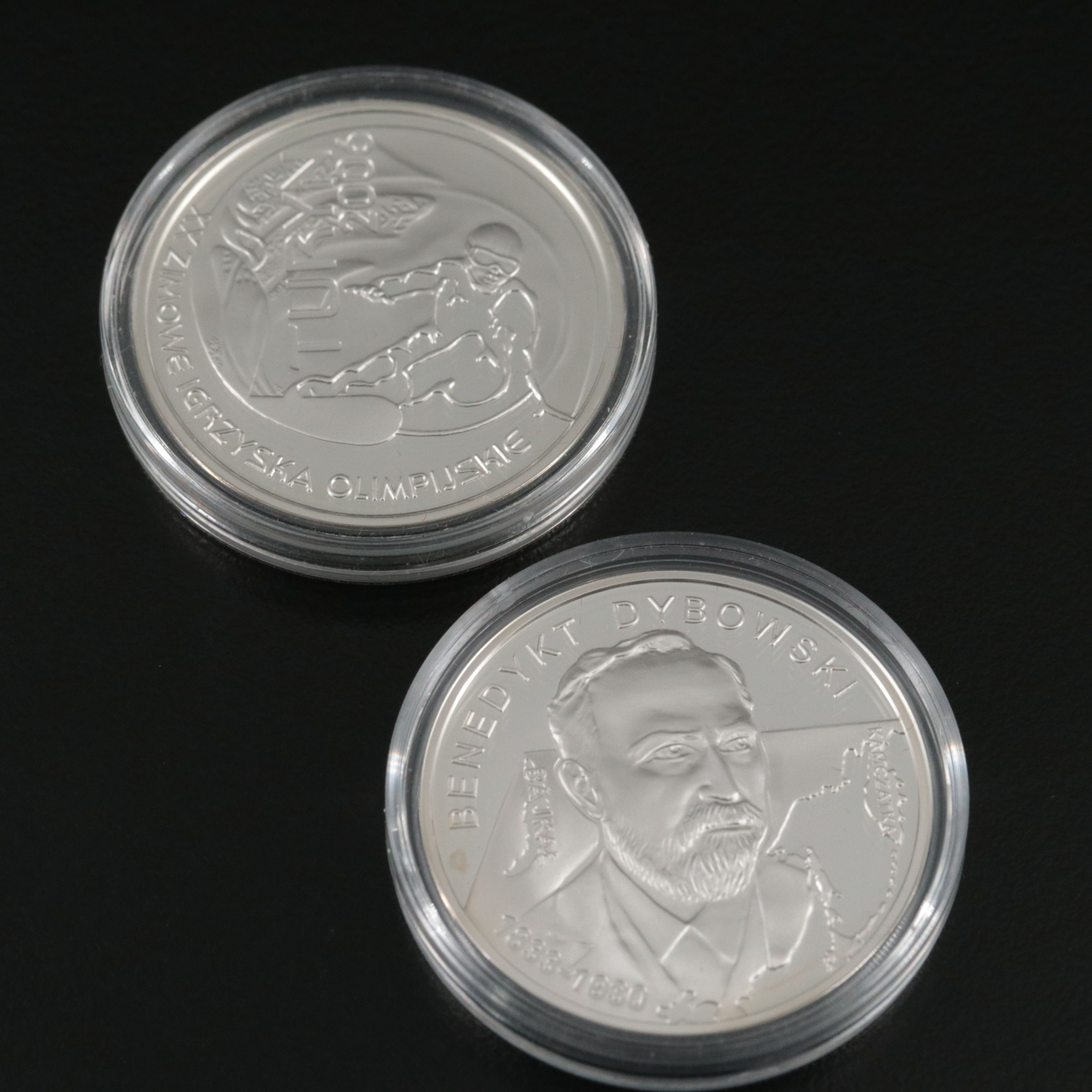 Five Different Poland Modern Commemorative Silver 10 Zt Coins