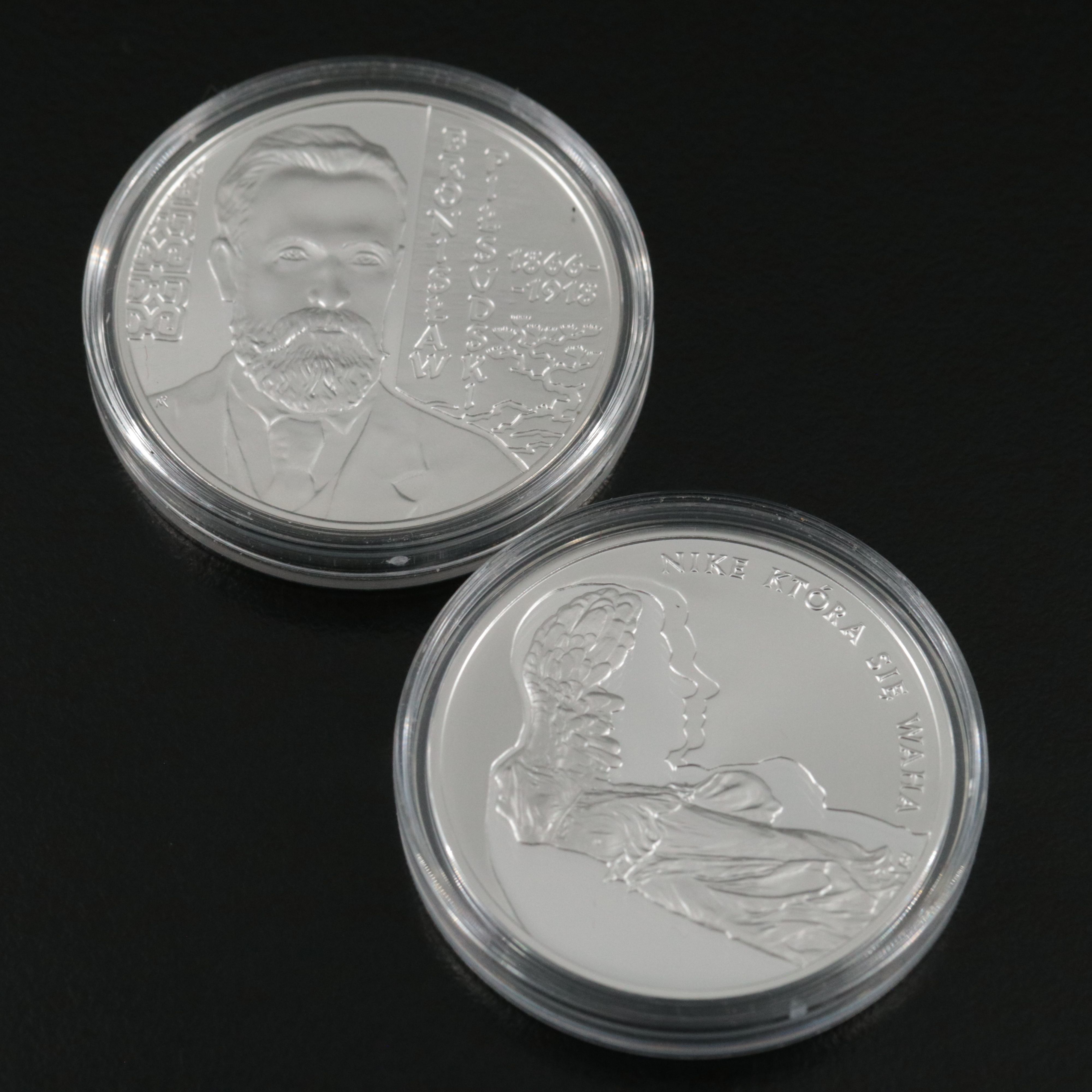 Five Different Poland Modern Commemorative Silver 10 Zt Coins