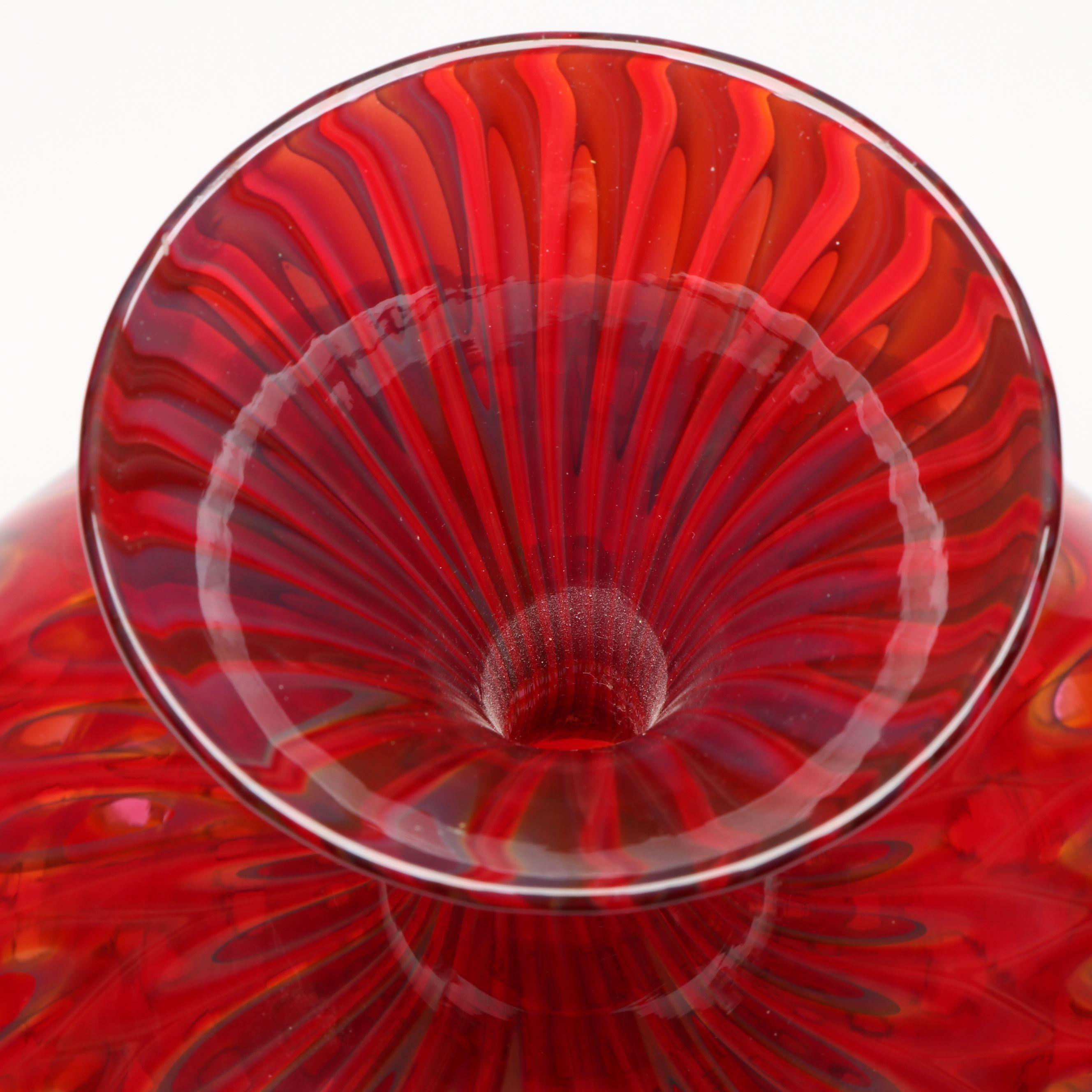 Sam Stang Handblown Art Glass Vase with Murrine Caning