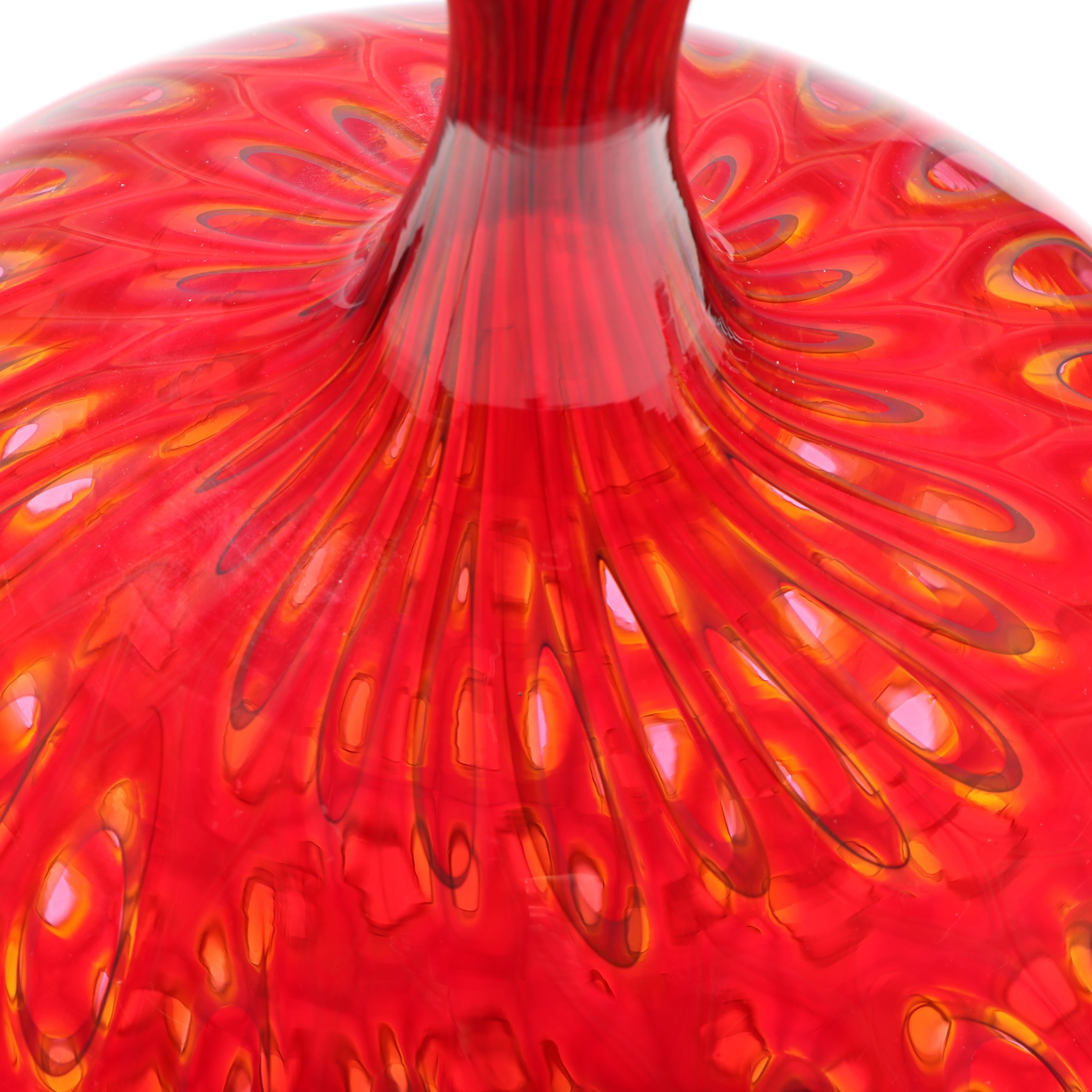 Sam Stang Handblown Art Glass Vase with Murrine Caning