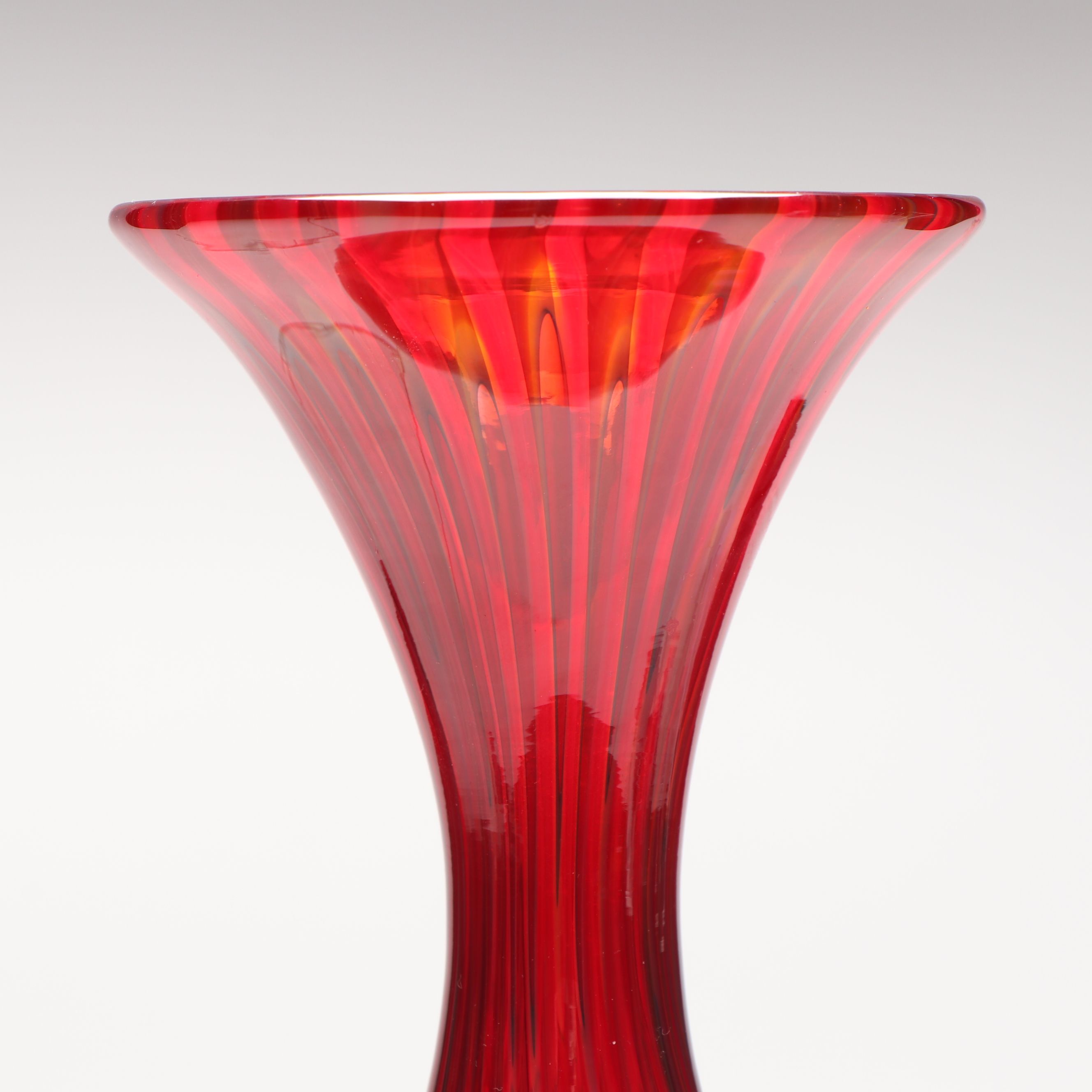 Sam Stang Handblown Art Glass Vase with Murrine Caning