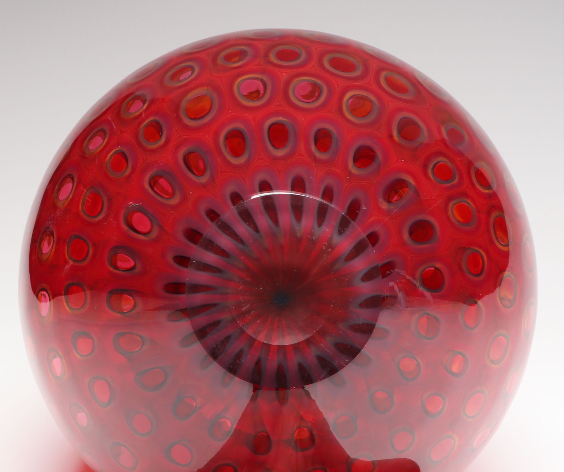 Sam Stang Handblown Art Glass Vase with Murrine Caning