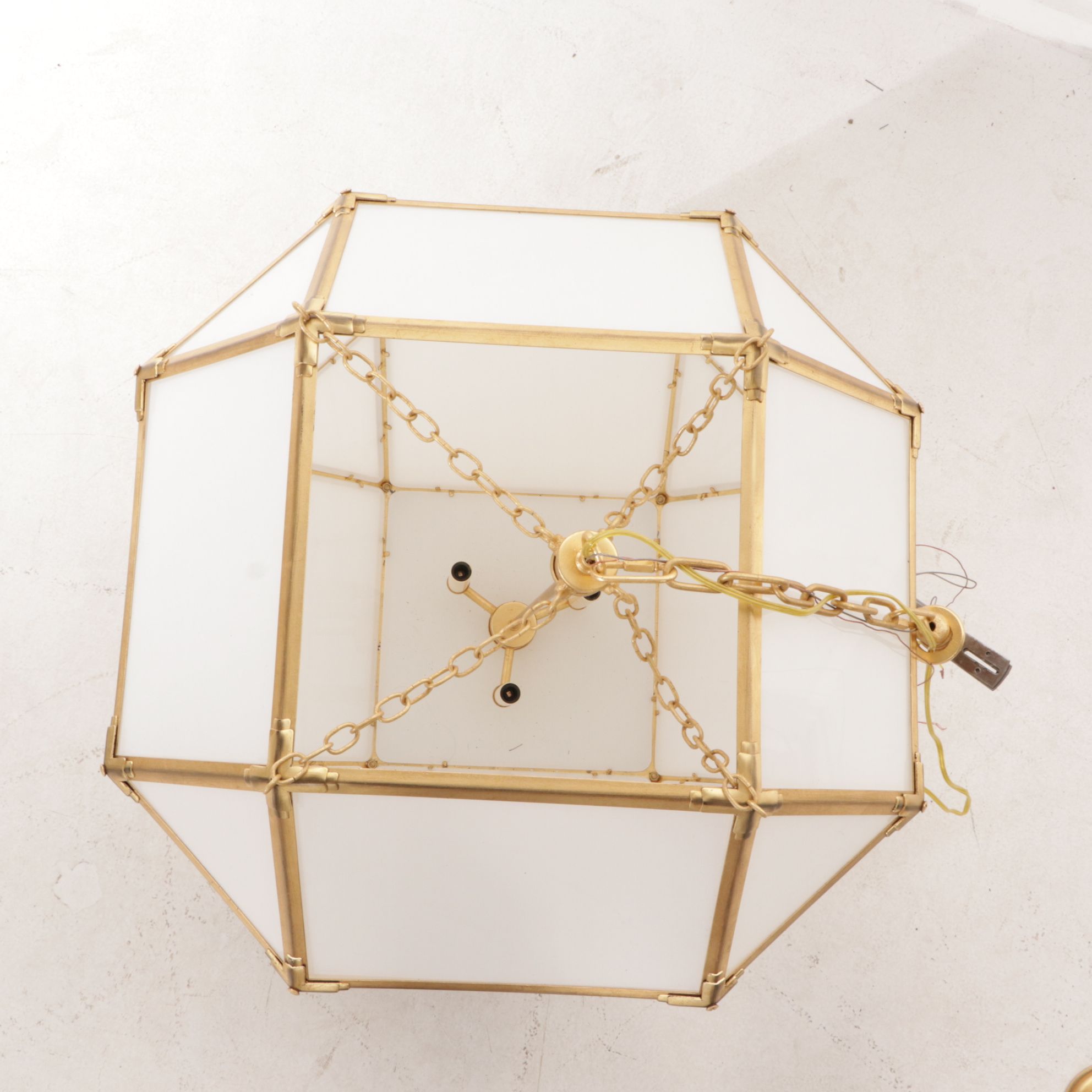 Visual Comfort Susan Kasler Morris Brass and Glass Cage Pendant Light