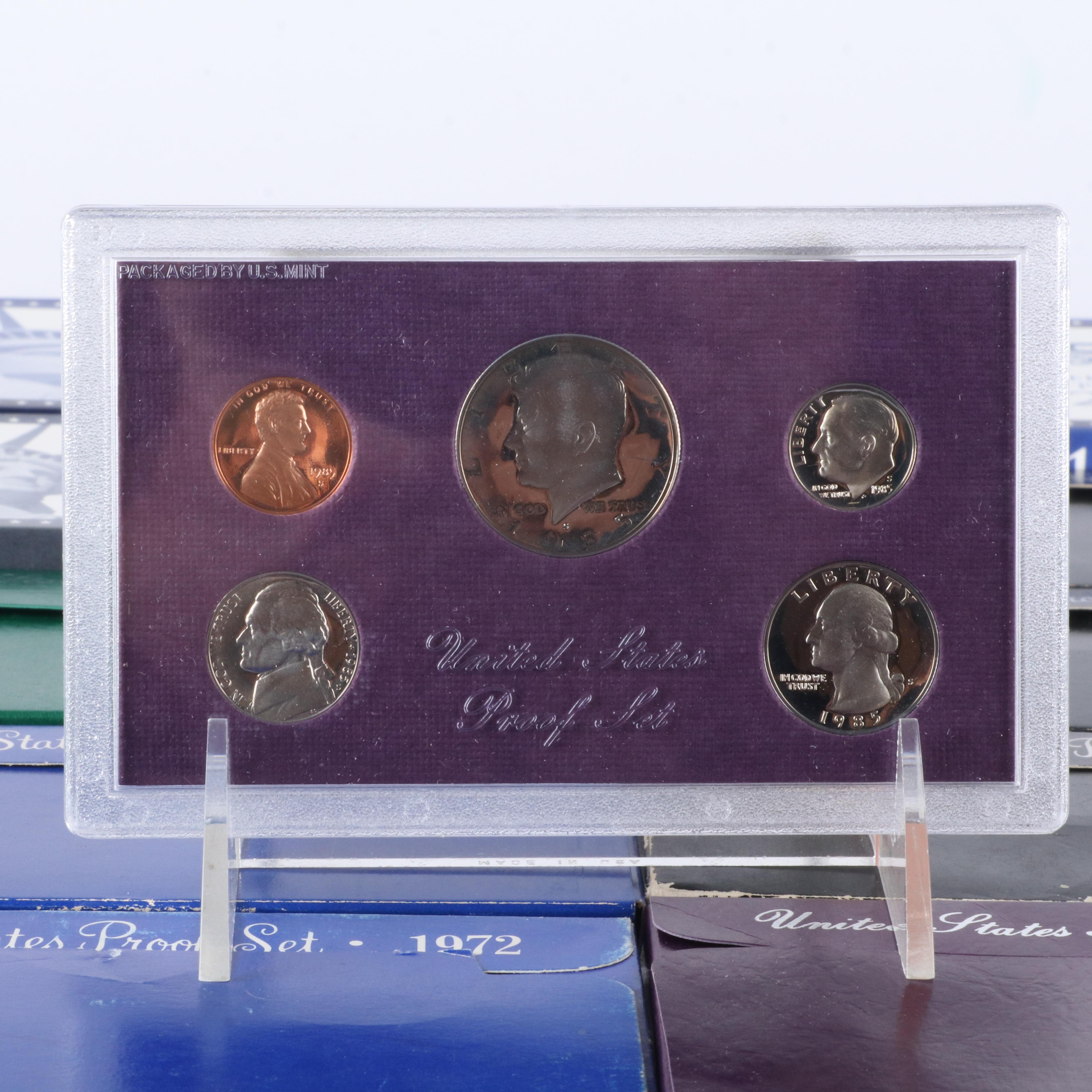 Thirty-Two Different United States Modern Proof Sets 1970-2004