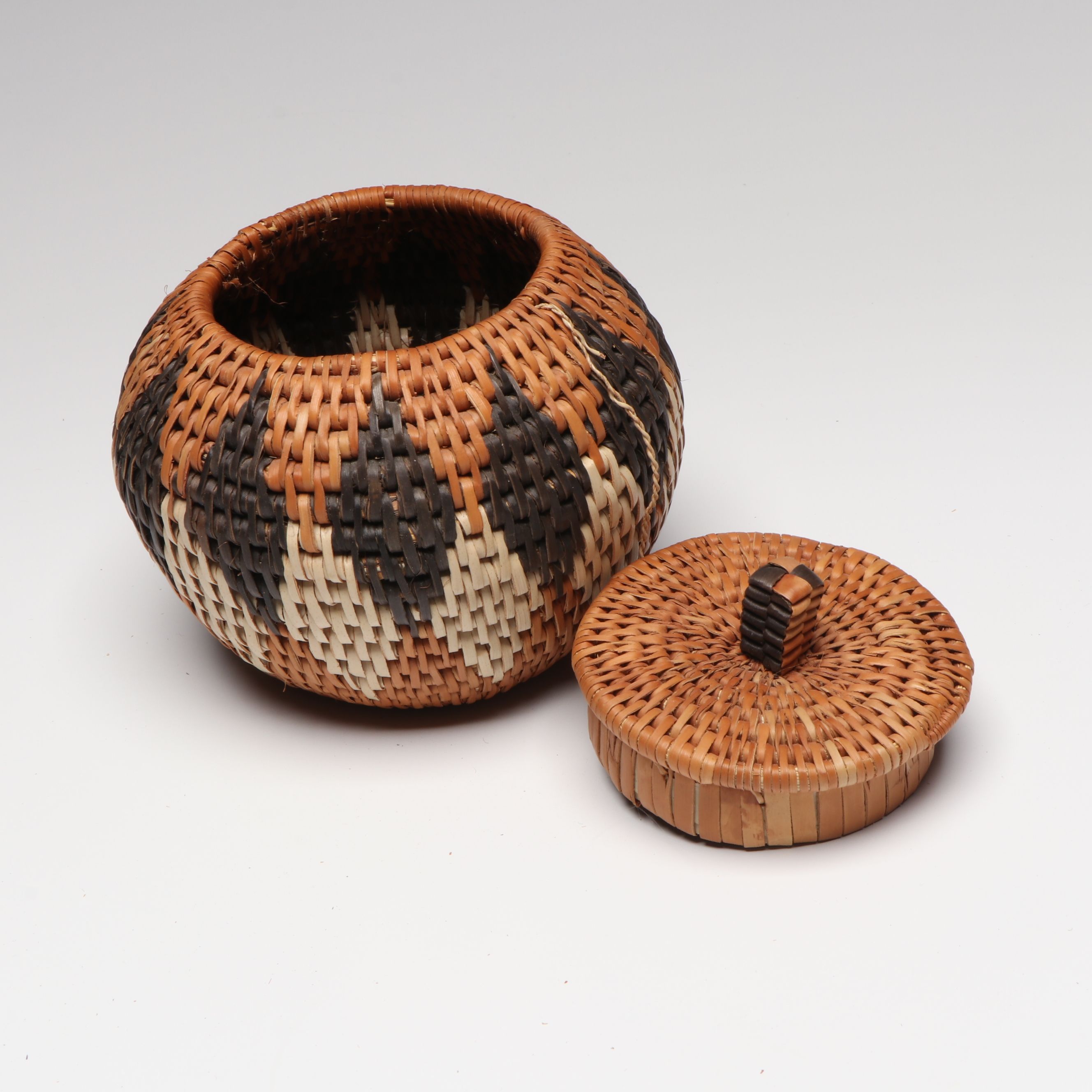 Themban Mkhwanazi and Other Zulu Ilala Palm Lidded Baskets