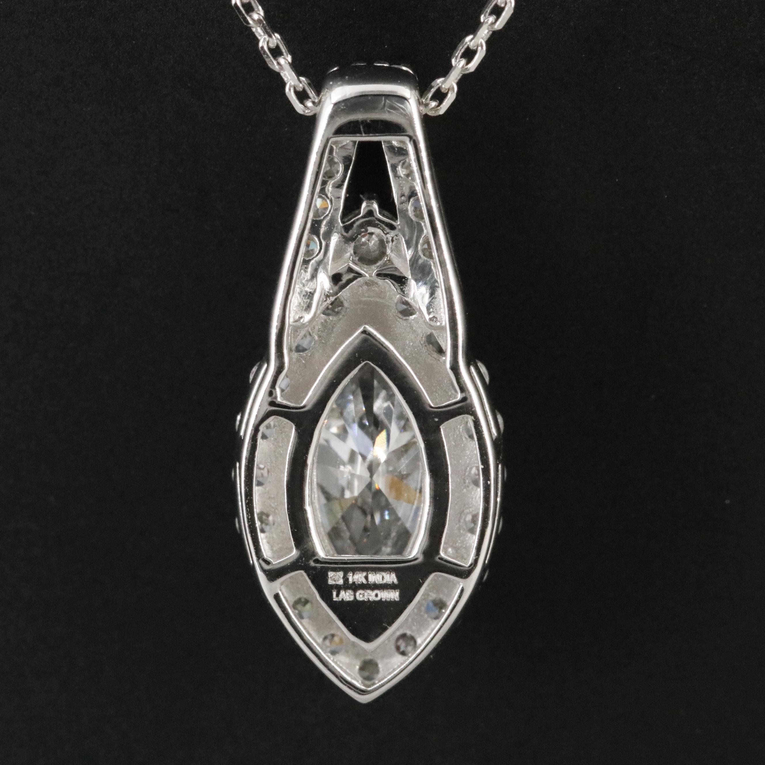 14K 2.14 CTW Lab Grown Diamond Pendant Necklace