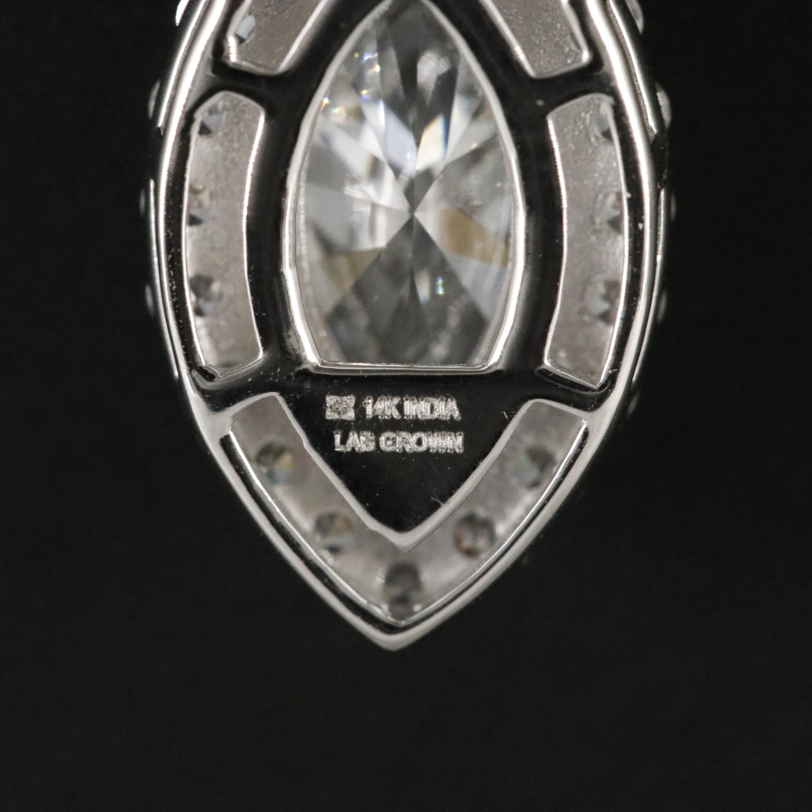 14K 2.14 CTW Lab Grown Diamond Pendant Necklace