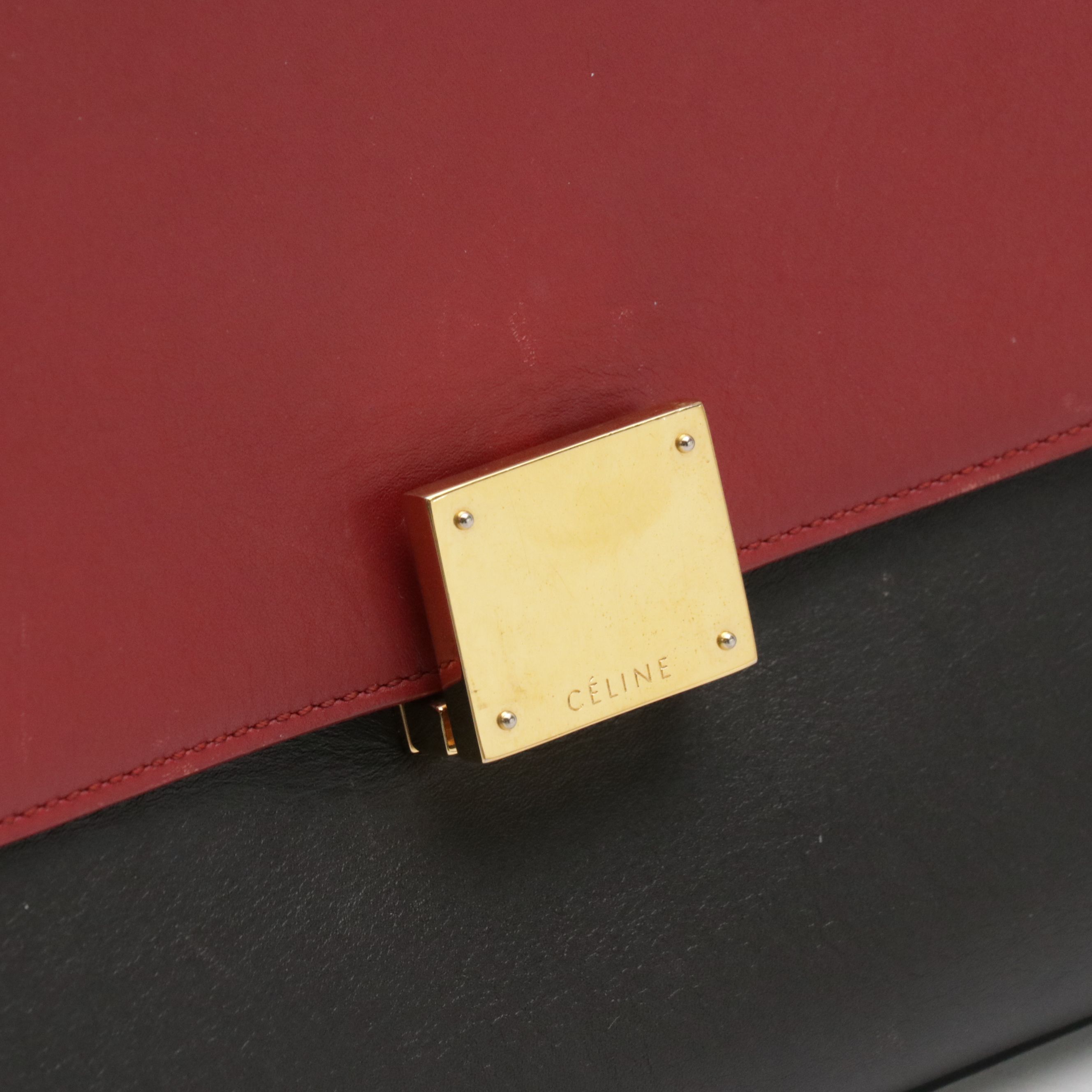 Céline Tricolor Leather Trapeze Two-Way Bag