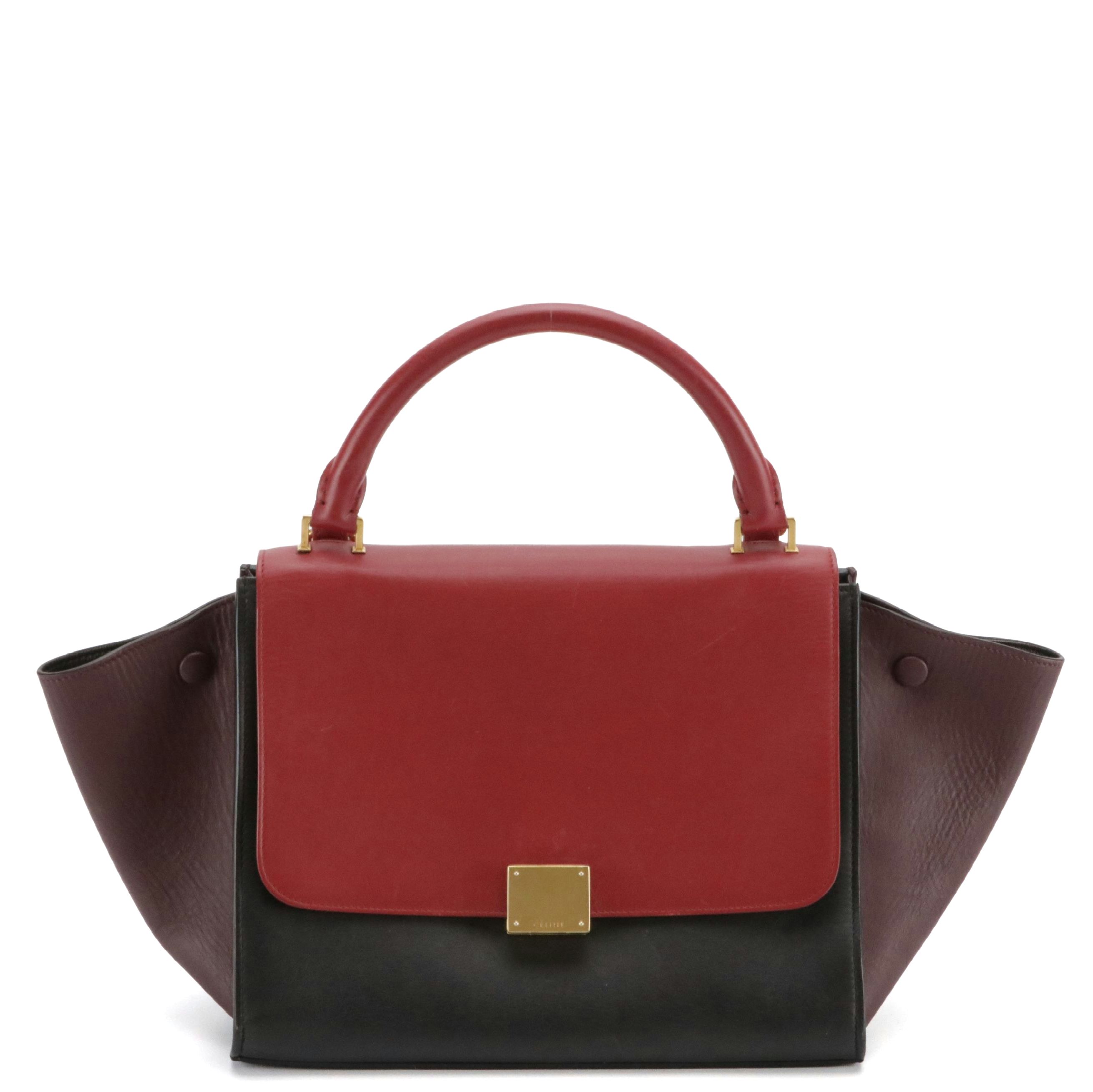 Céline Tricolor Leather Trapeze Two-Way Bag