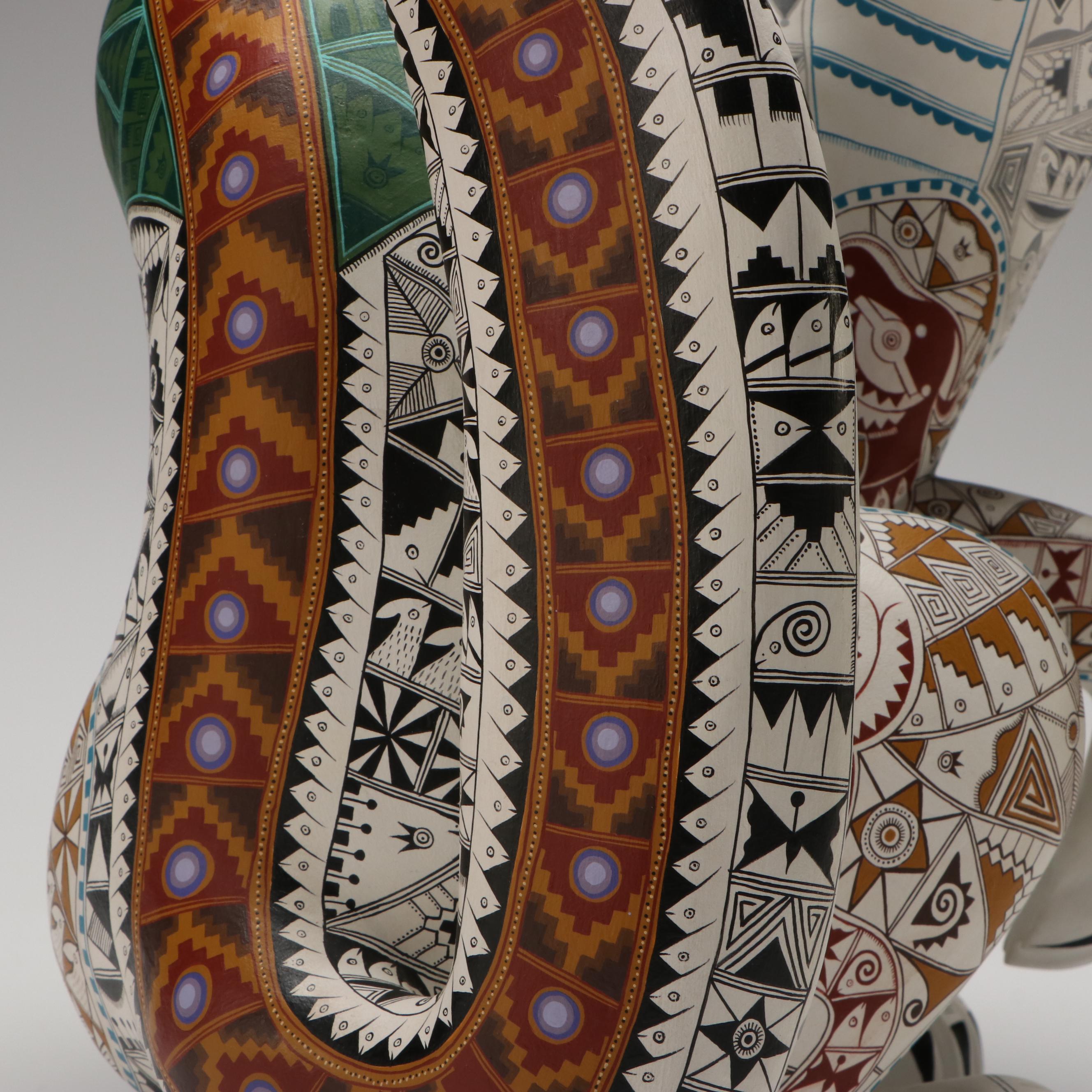 Jacobo & María Ángeles Zapotec "Dancing Coyote" Copal Wood Figure, 2005