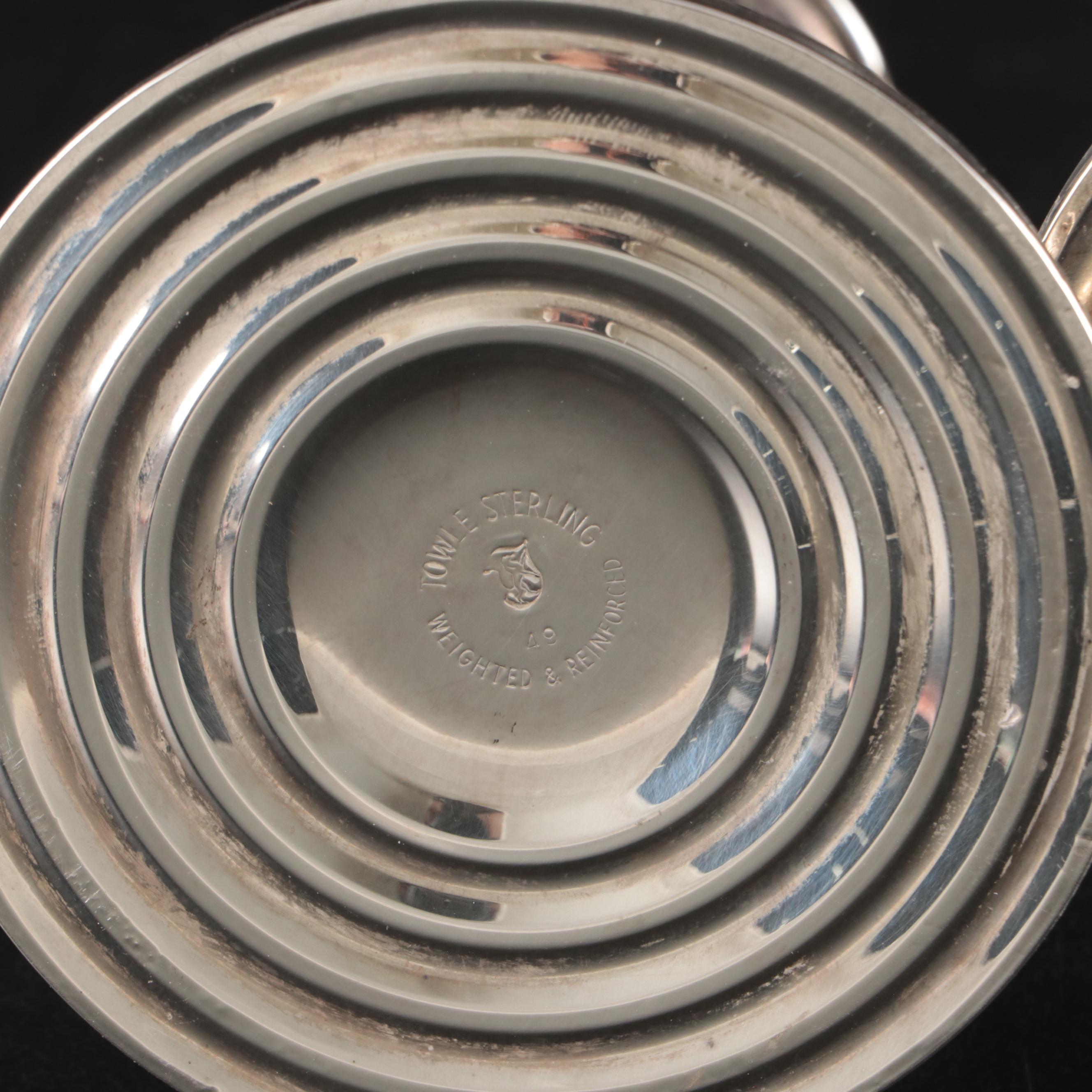 Towle and Duchin Creation Sterling Candle Holders with Hamilton Sterling Compote