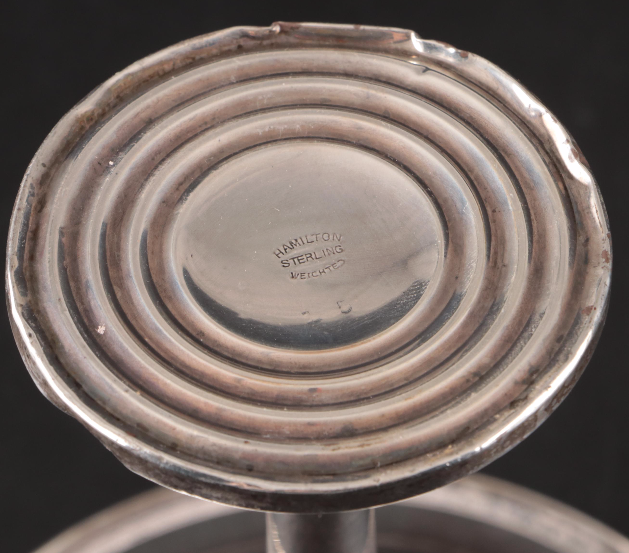 Towle and Duchin Creation Sterling Candle Holders with Hamilton Sterling Compote