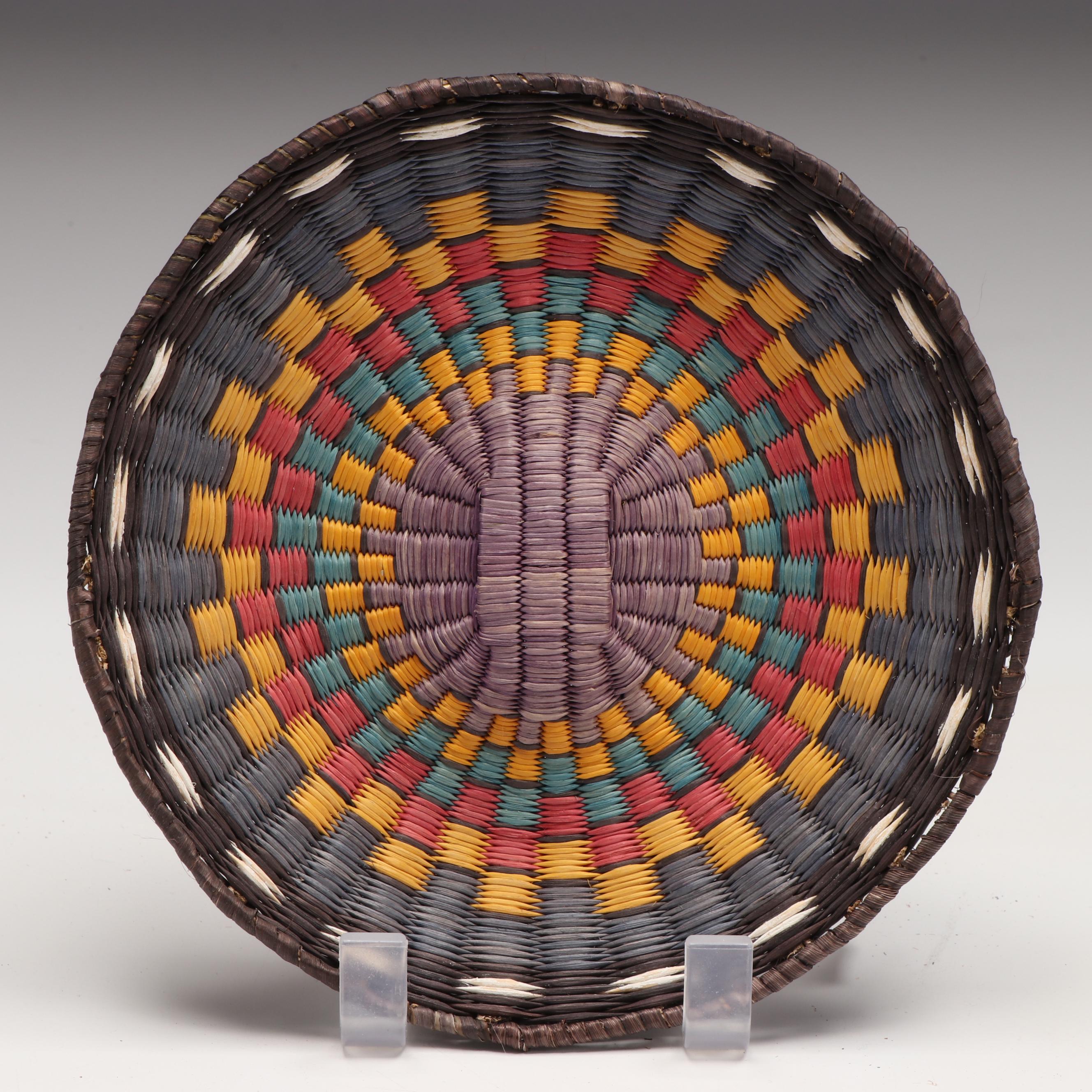 Olena Thompson with Other Hopi Third Mesa Woven Siwi and Sumac Basketry Plaques