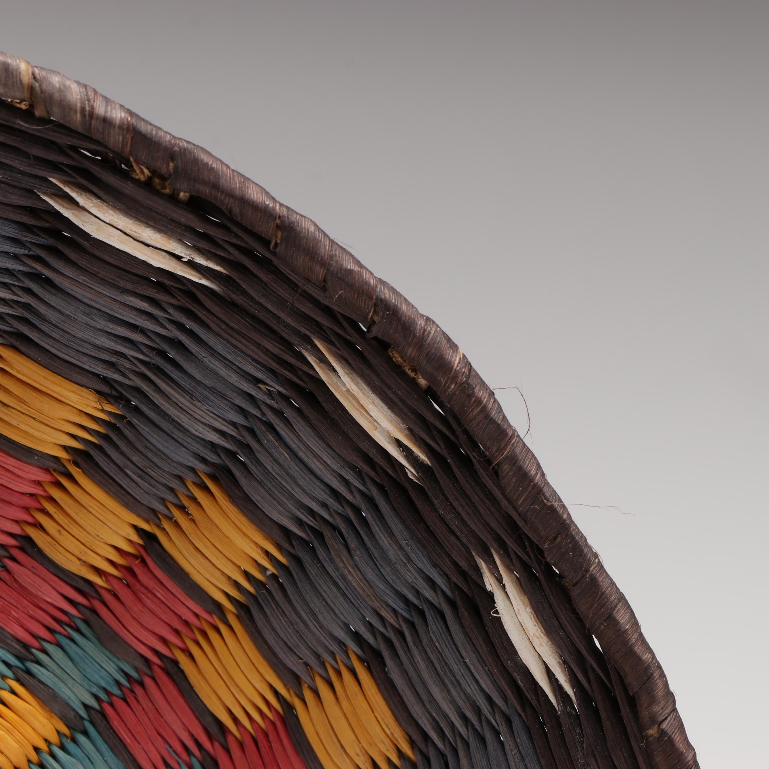 Olena Thompson with Other Hopi Third Mesa Woven Siwi and Sumac Basketry Plaques