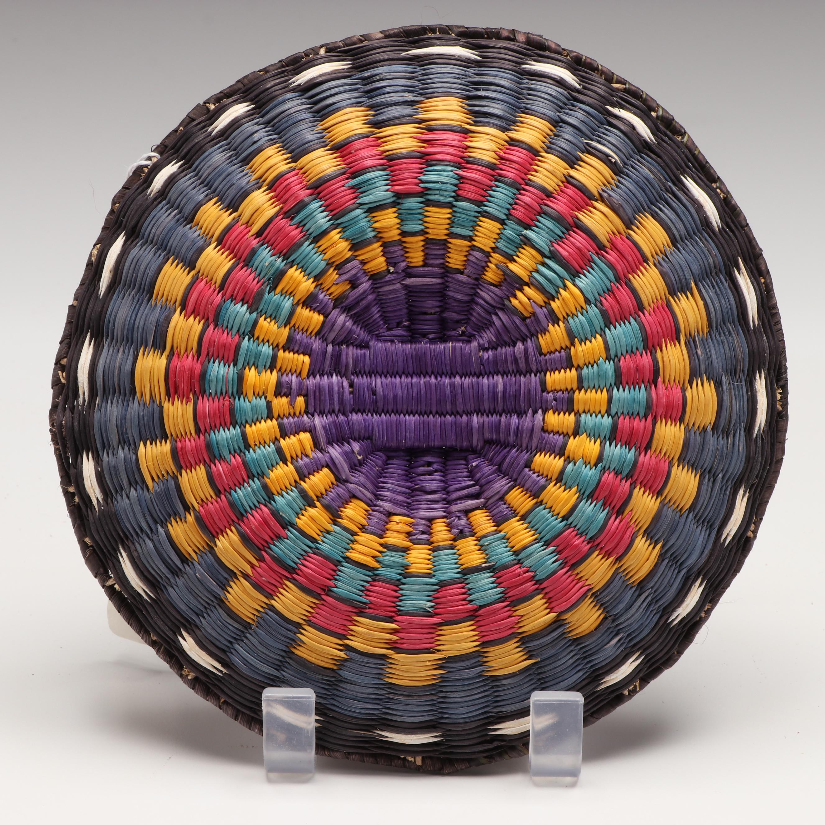 Olena Thompson with Other Hopi Third Mesa Woven Siwi and Sumac Basketry Plaques