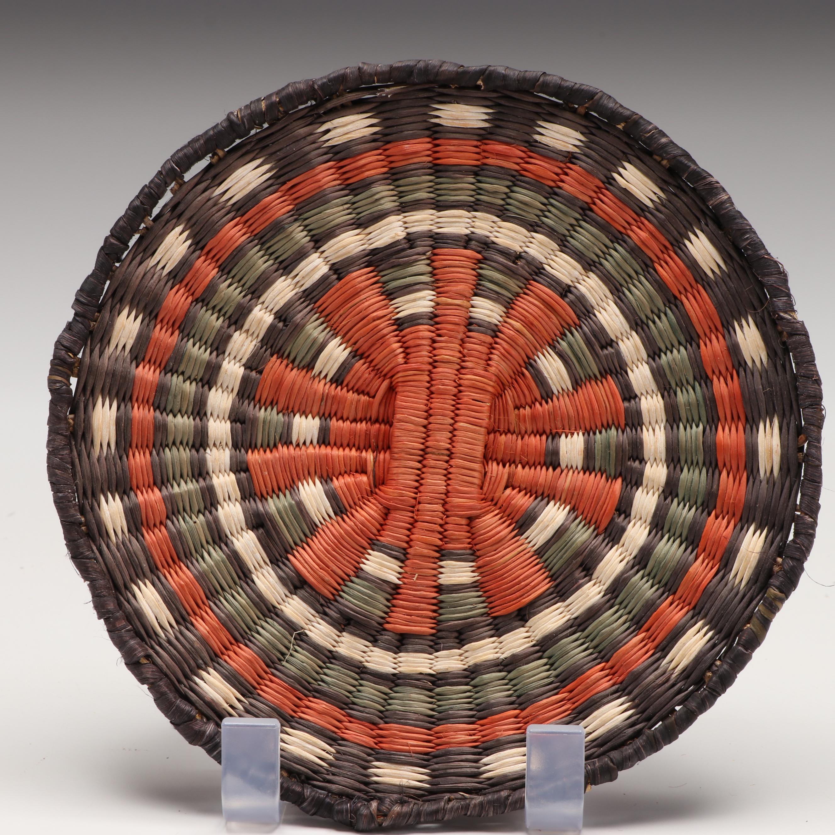 Olena Thompson with Other Hopi Third Mesa Woven Siwi and Sumac Basketry Plaques