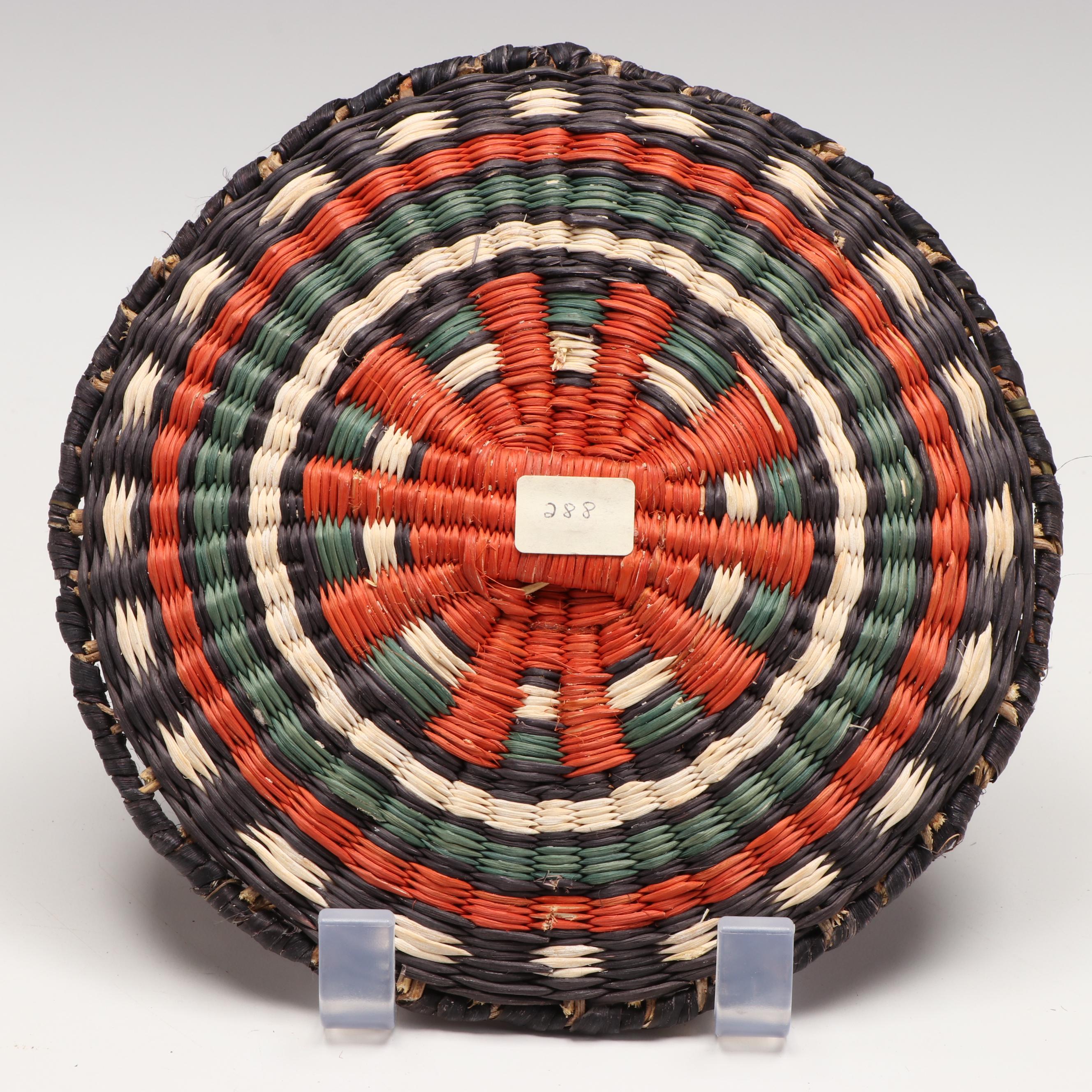 Olena Thompson with Other Hopi Third Mesa Woven Siwi and Sumac Basketry Plaques