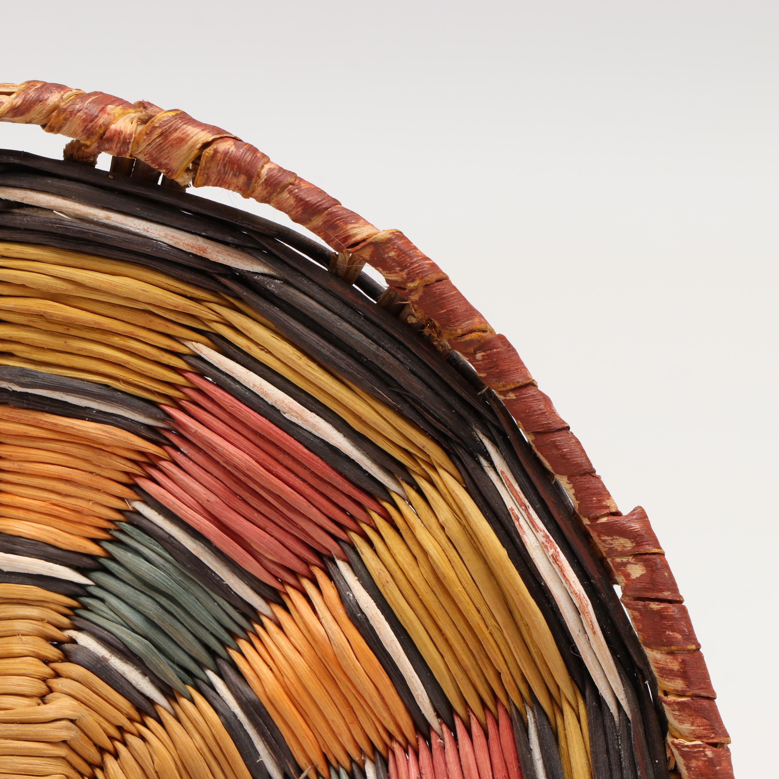 Olena Thompson with Other Hopi Third Mesa Woven Siwi and Sumac Basketry Plaques