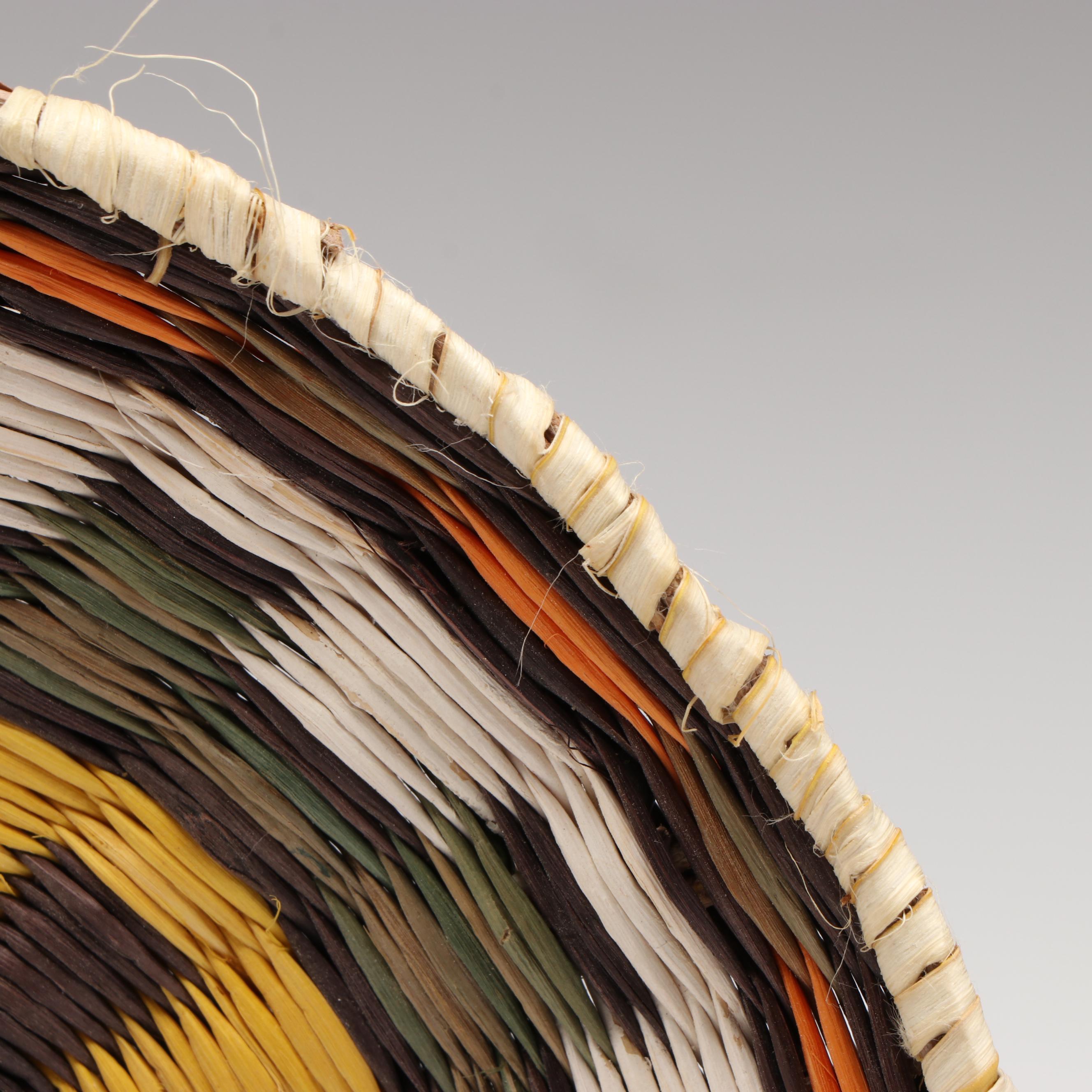 Olena Thompson with Other Hopi Third Mesa Woven Siwi and Sumac Basketry Plaques