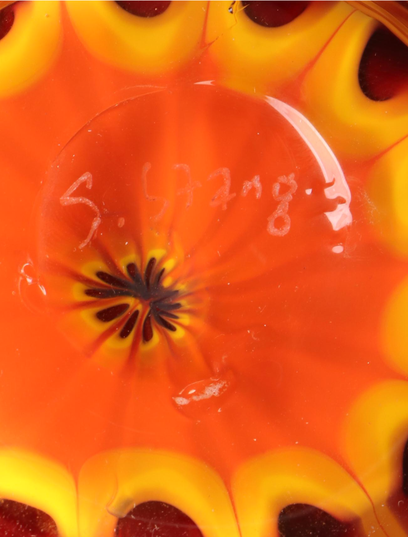 Sam Stang Signed Murrini Blown Glass Vase