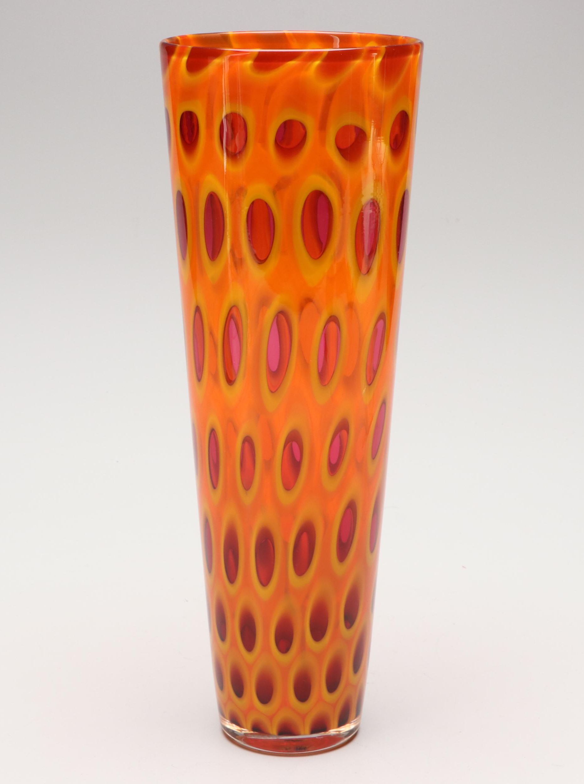 Sam Stang Signed Murrini Blown Glass Vase