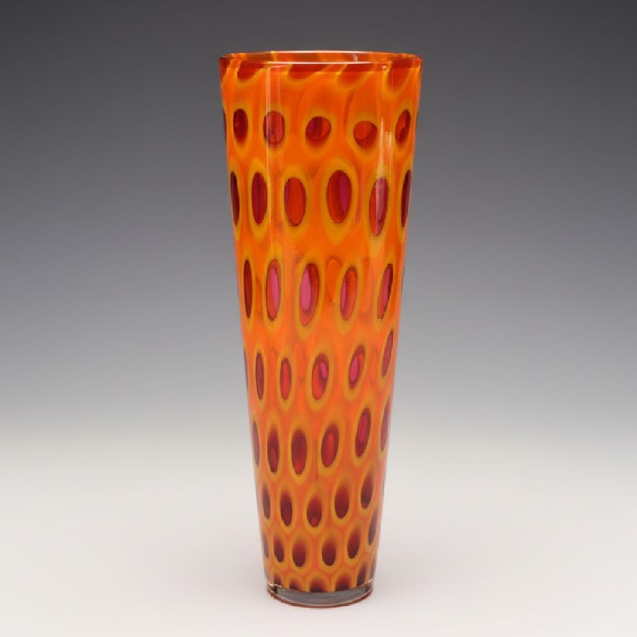 Sam Stang Signed Murrini Blown Glass Vase