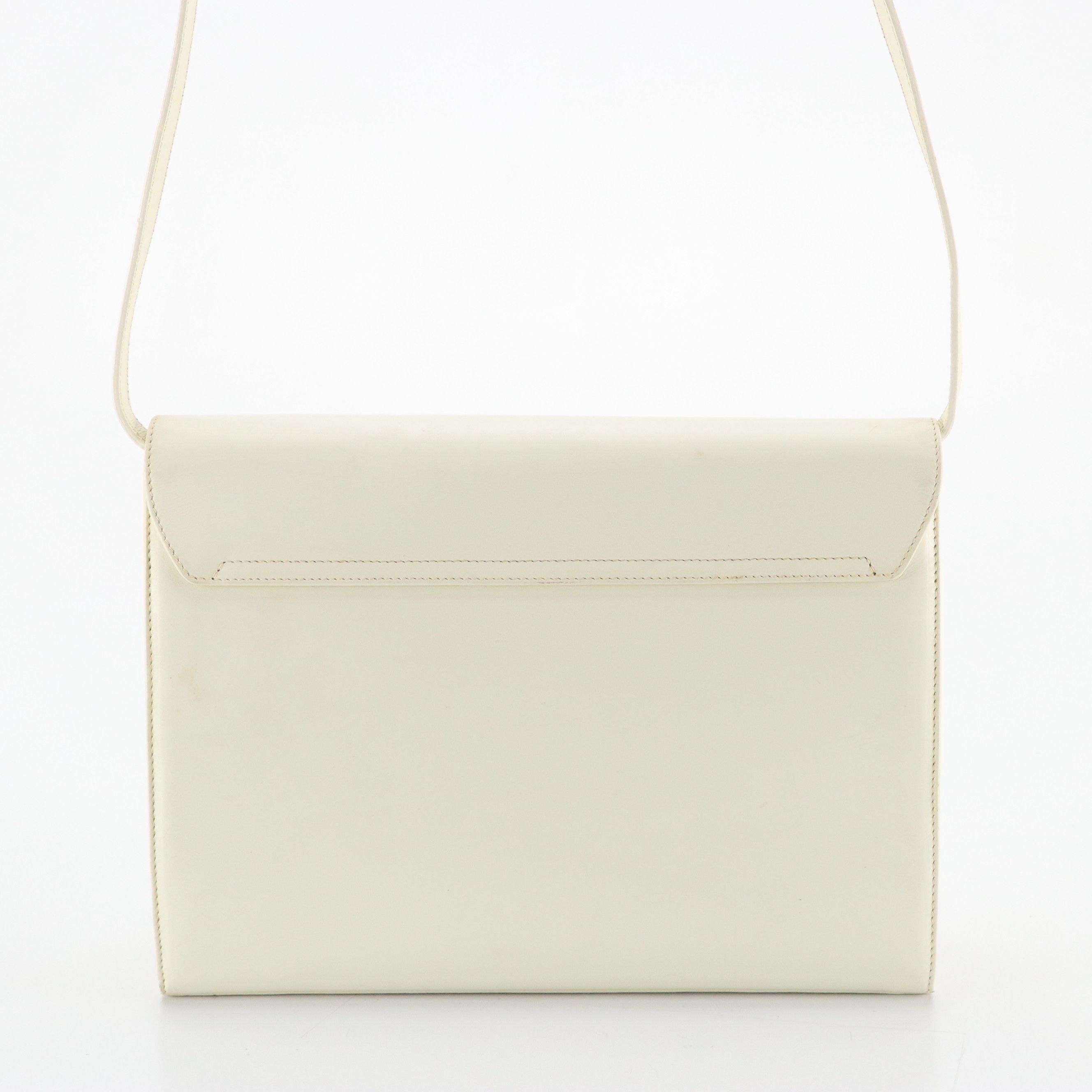 Salvatore Ferragamo Gancini Flap Crossbody Bag in White Leather