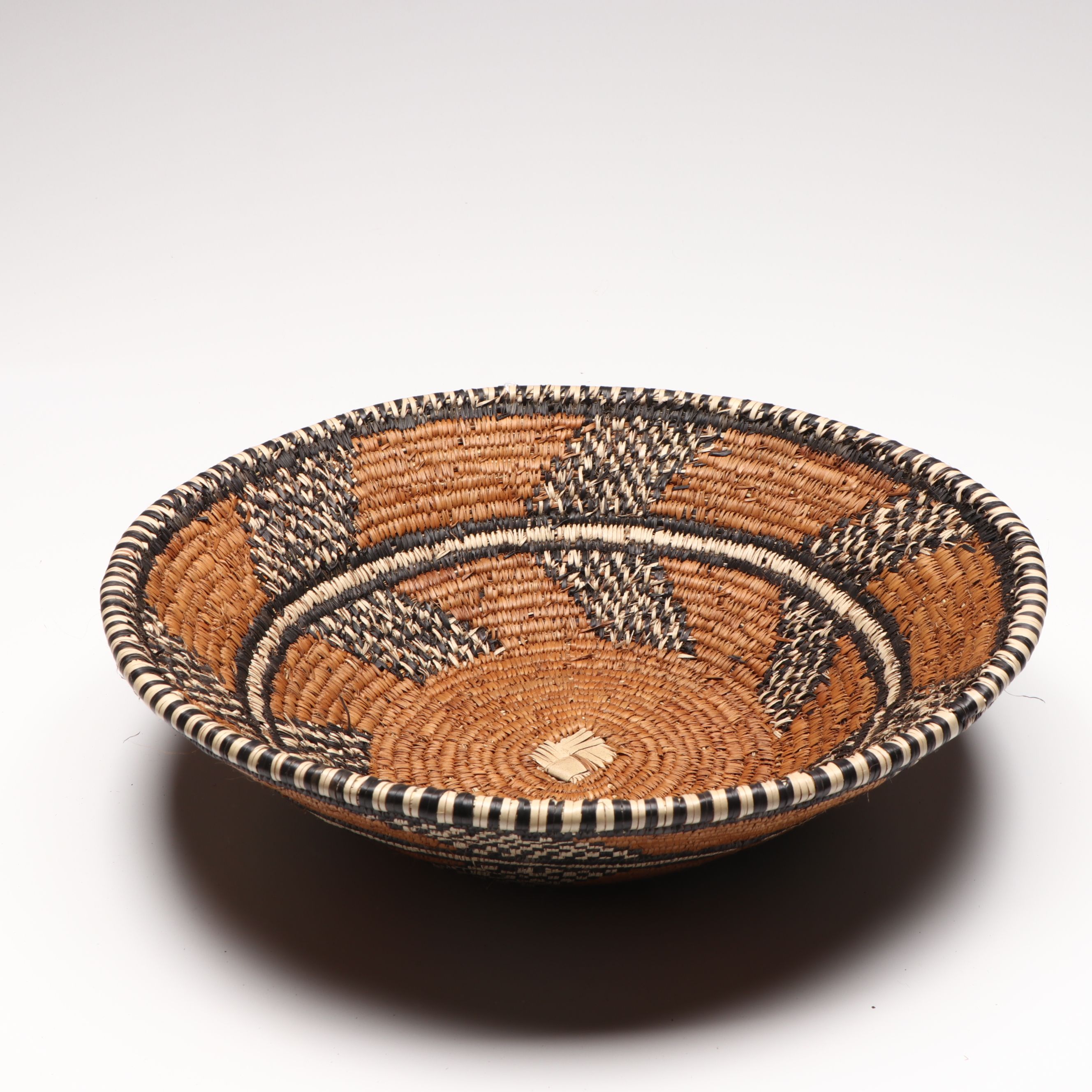 South African Zulu Peoples Ilala Palm Lidded Container and Basket