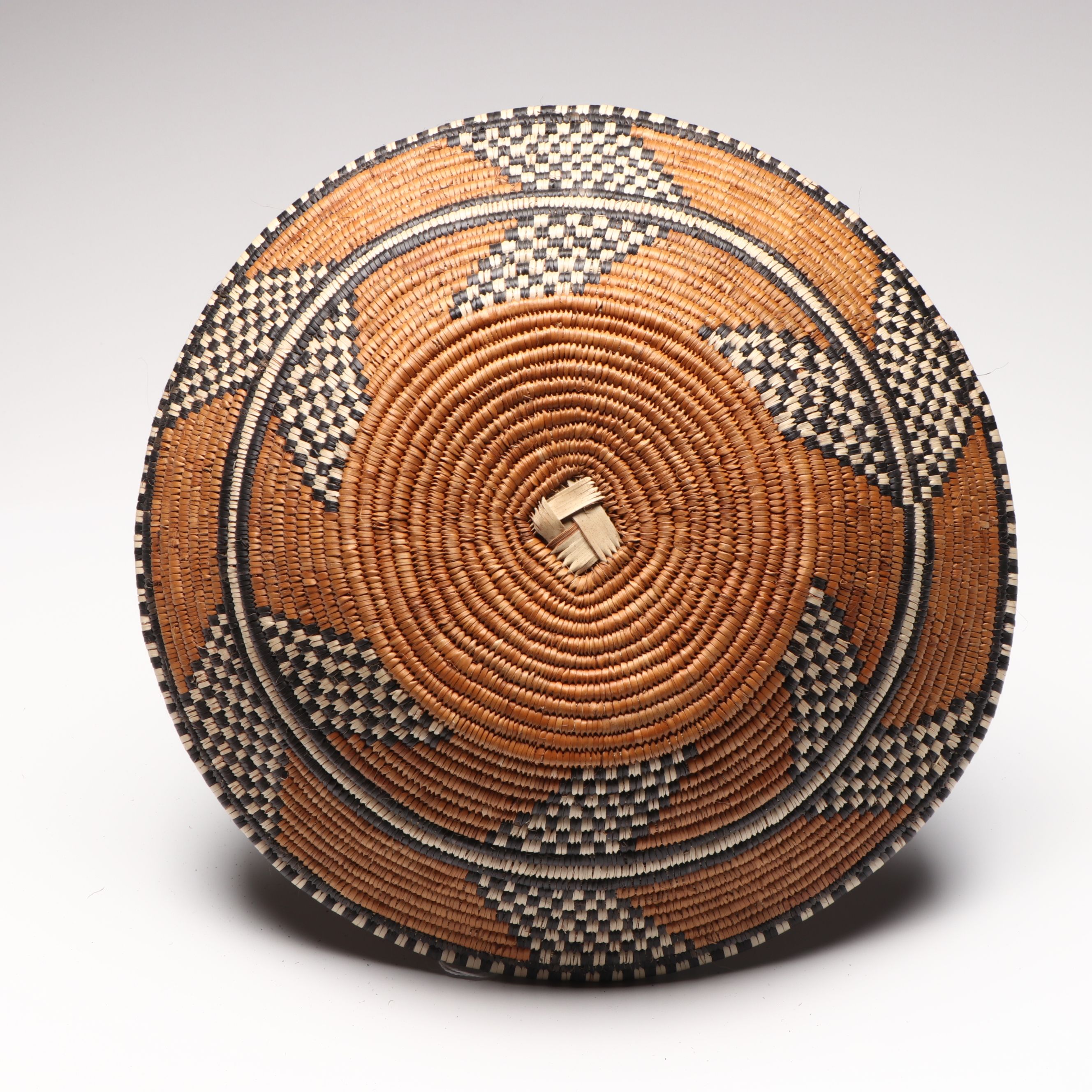 South African Zulu Peoples Ilala Palm Lidded Container and Basket